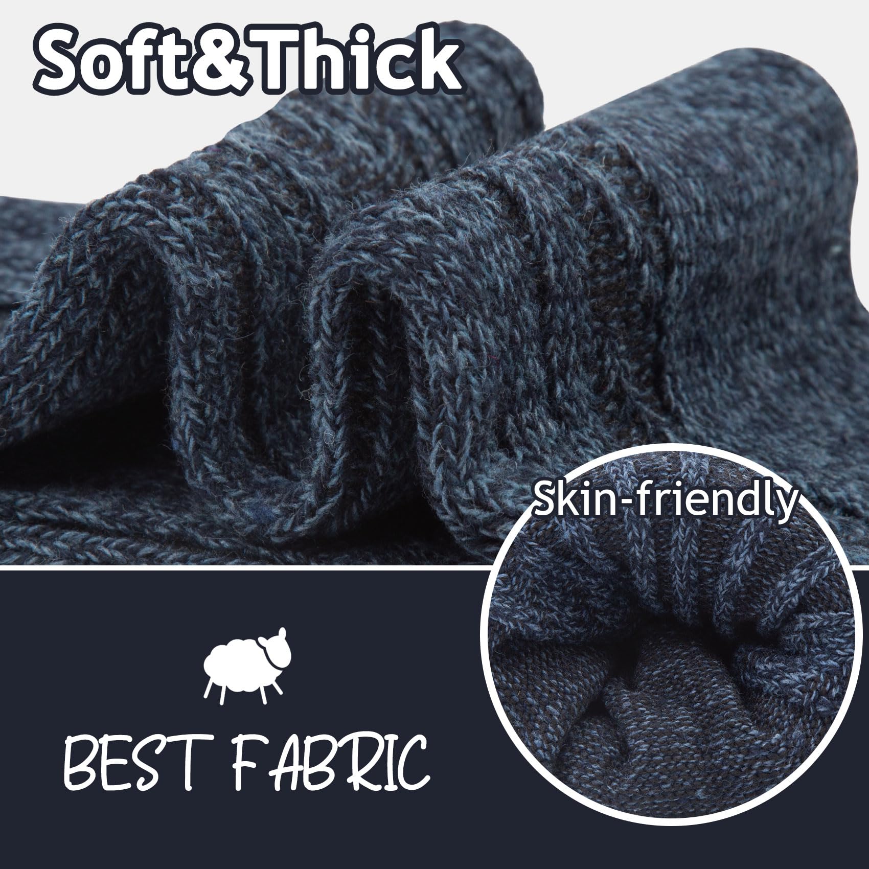 Women's Wool Thermal Socks 5-Pack - Soft Thick Winter Socks for Cold Weather & Nordic Style
