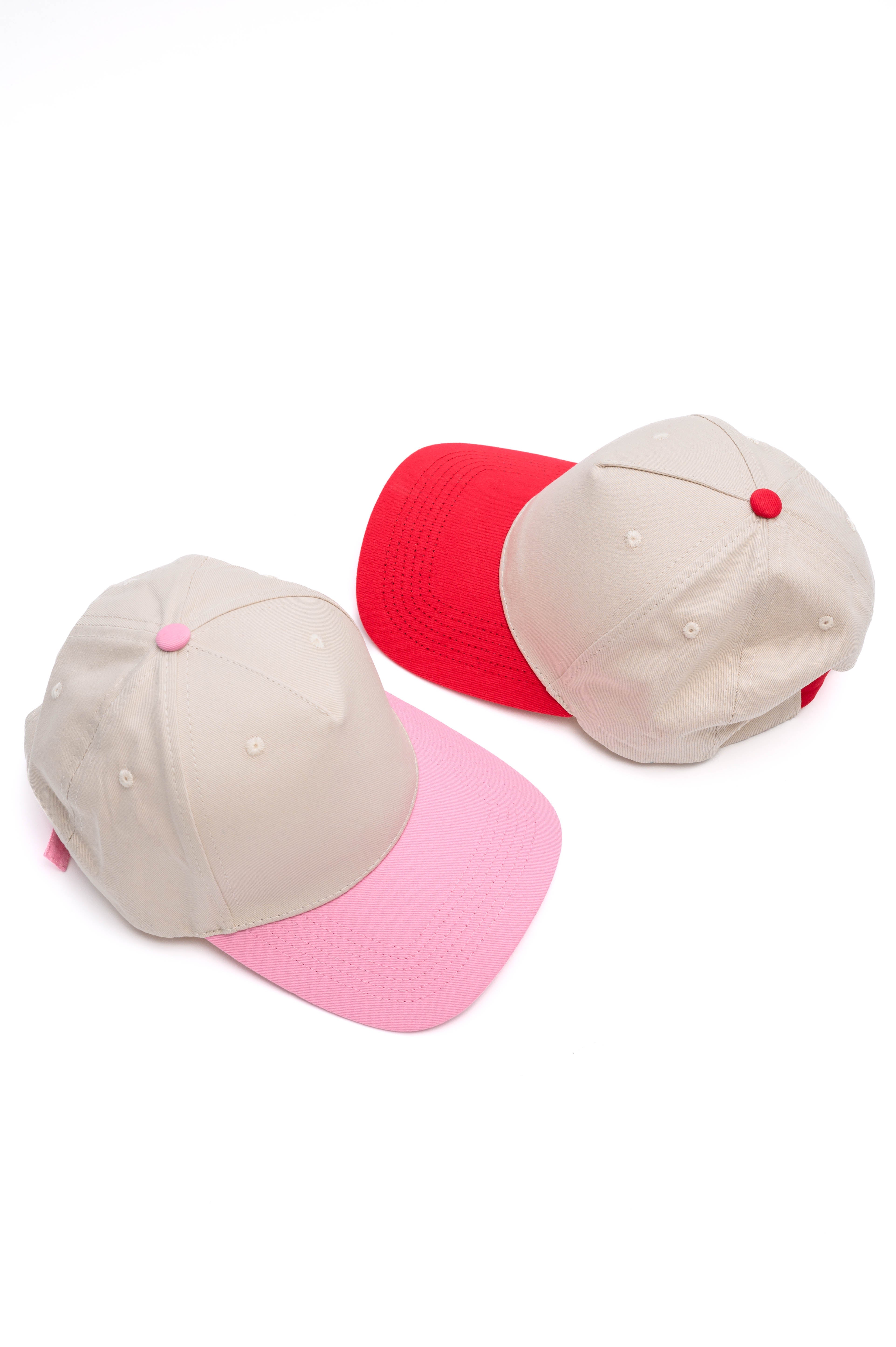 Come Hither Two-Tone Canvas Cap Set - Stylish Unisex Baseball Hats for Outdoor Activities, Sports & Fashion