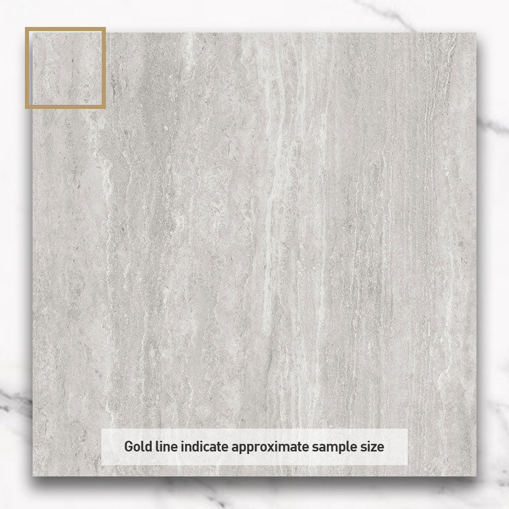 Marseille Grey 600x600 Matt Travertine Look Porcelain Tile - Premium Flooring for Living Room, Kitchen & Bathroom Renovation