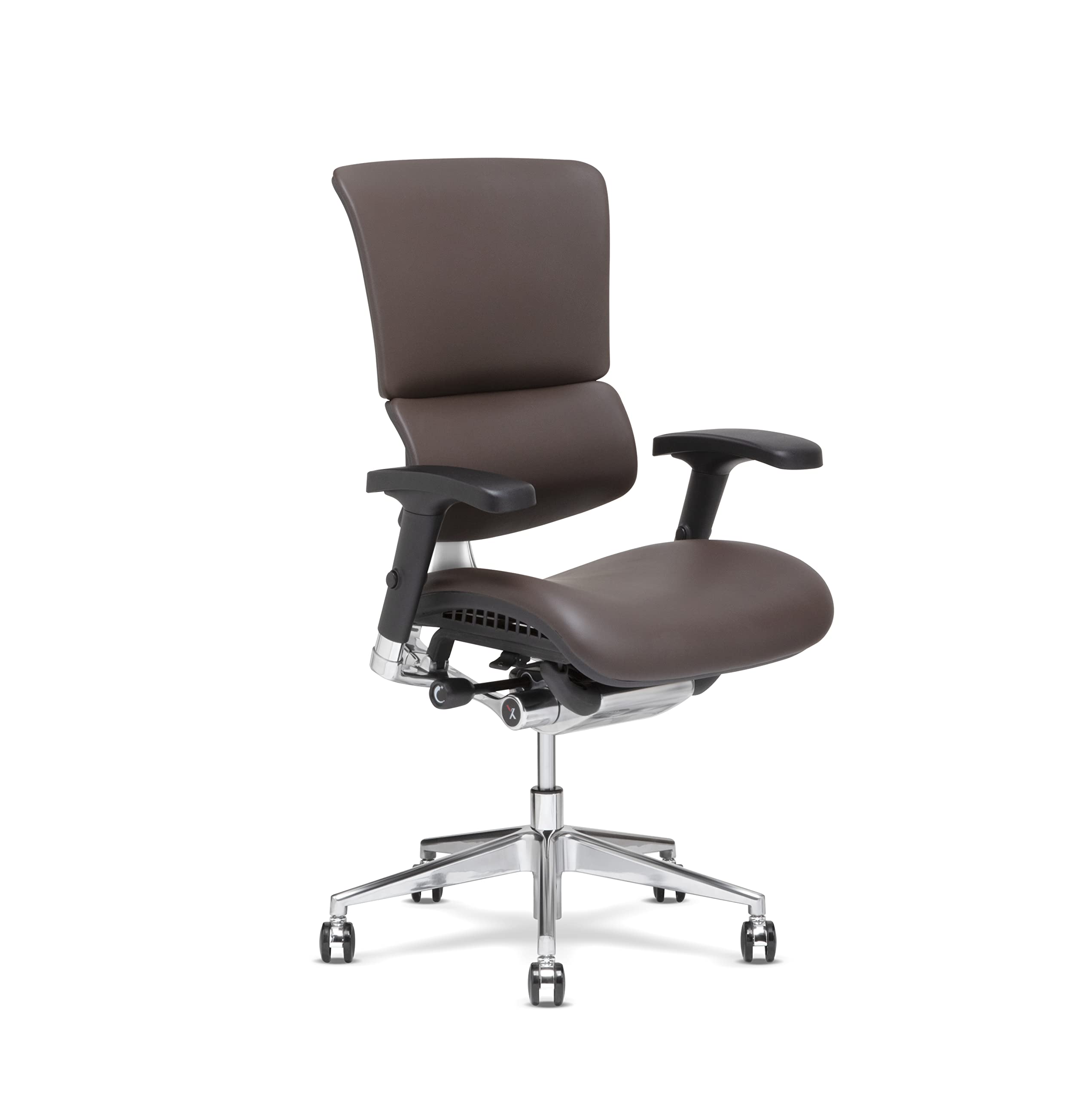 Premium X-Chair X4 Ergonomic Executive Office Chair - Genuine Brown Leather, Adjustable Lumbar Support & Floating Recline Technology | Ideal for Home Office, Corporate Boardrooms & Professional Workspaces