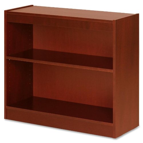 Cherry Wood Veneer Two-Shelf Bookcase - Stylish Home Office & Living Room Storage Solution for Books & Decor