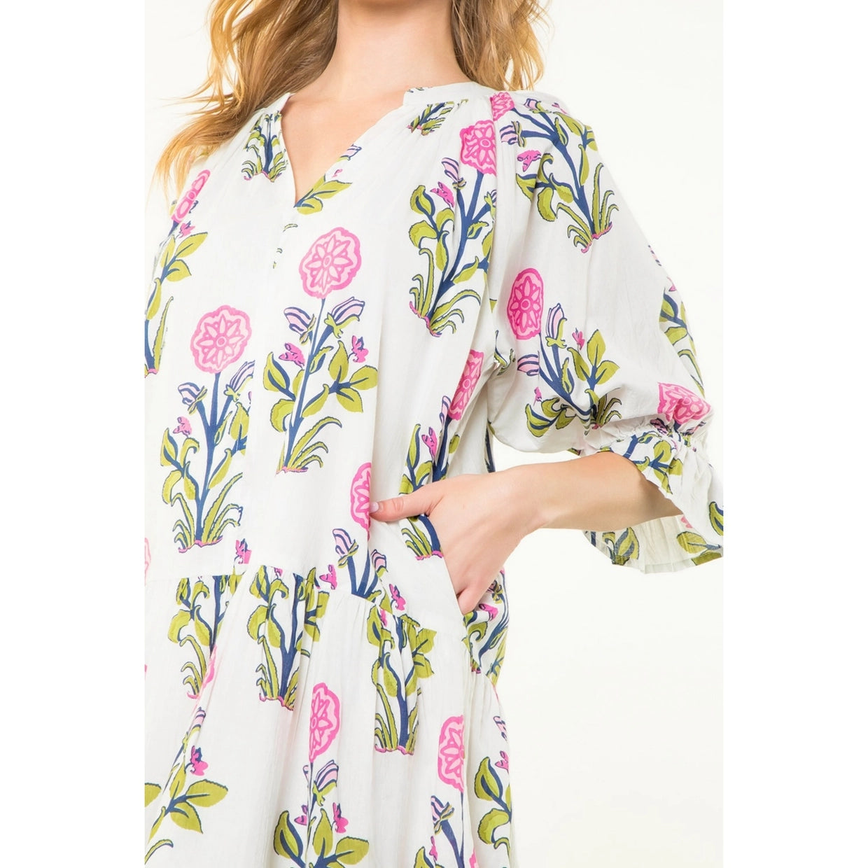 Etta Floral Dress for Women - Elegant Summer Flowy Maxi Dress with V-Neck & Ruffle Sleeves - Perfect for Beach Vacation, Wedding Guest, Party & Date Night