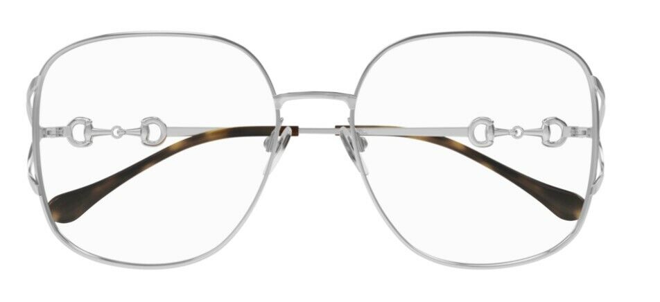 Gucci GG 1019O 002 Silver Metal Oversized Square Women's Eyeglasses | Fashion Sunglasses for Women | Perfect for Outdoor Activities, Travel & Everyday Wear