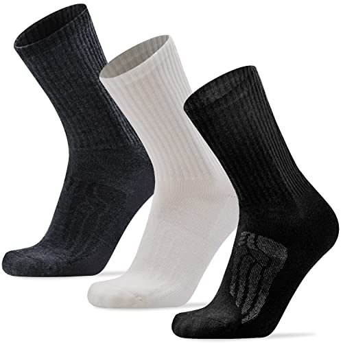 3 Pairs Black+white+dark Grey