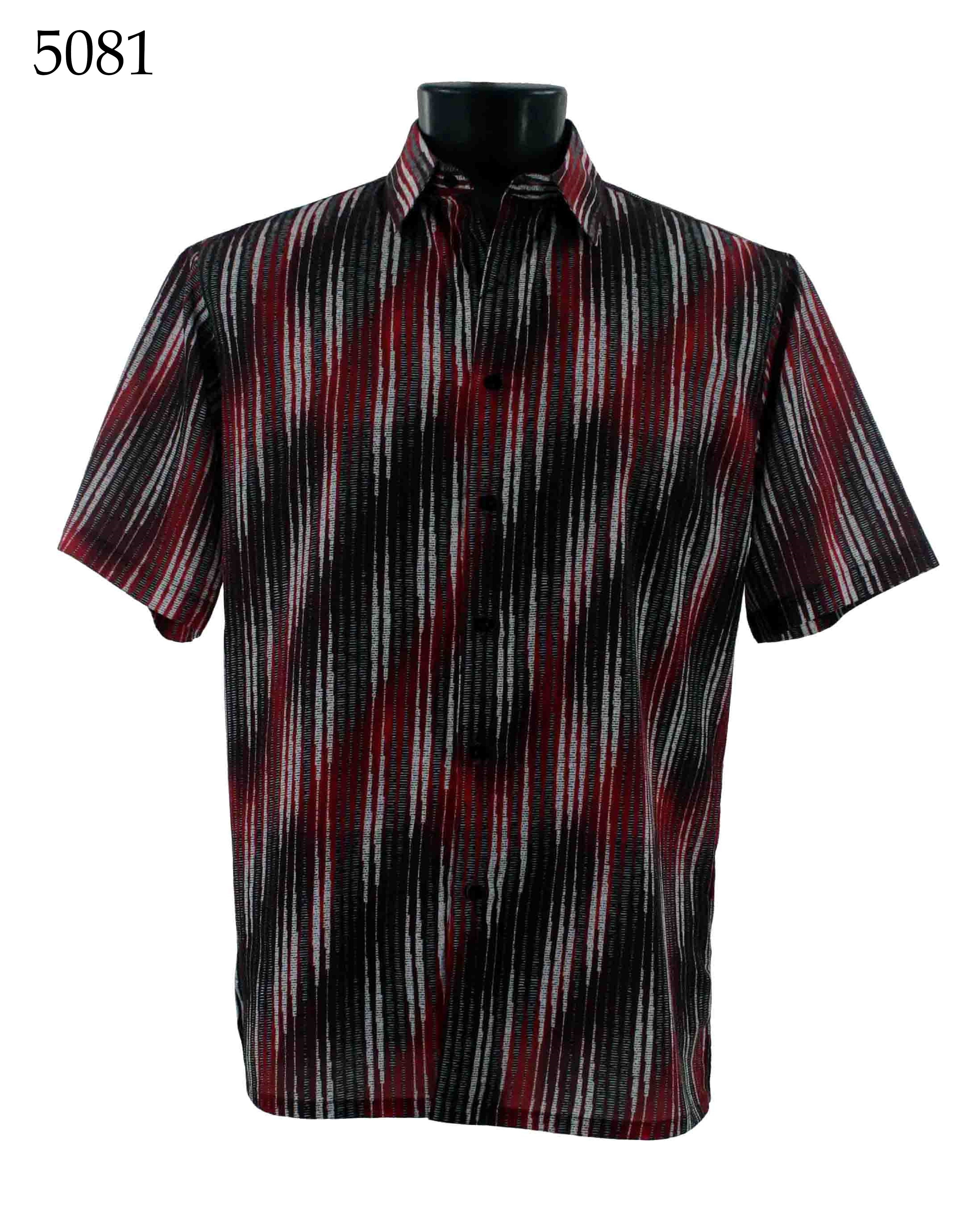 Bassiri Men's Casual Short Sleeve Shirt 5081 - Breathable Cotton Comfort Fit for Summer Outdoor Activities & Travel