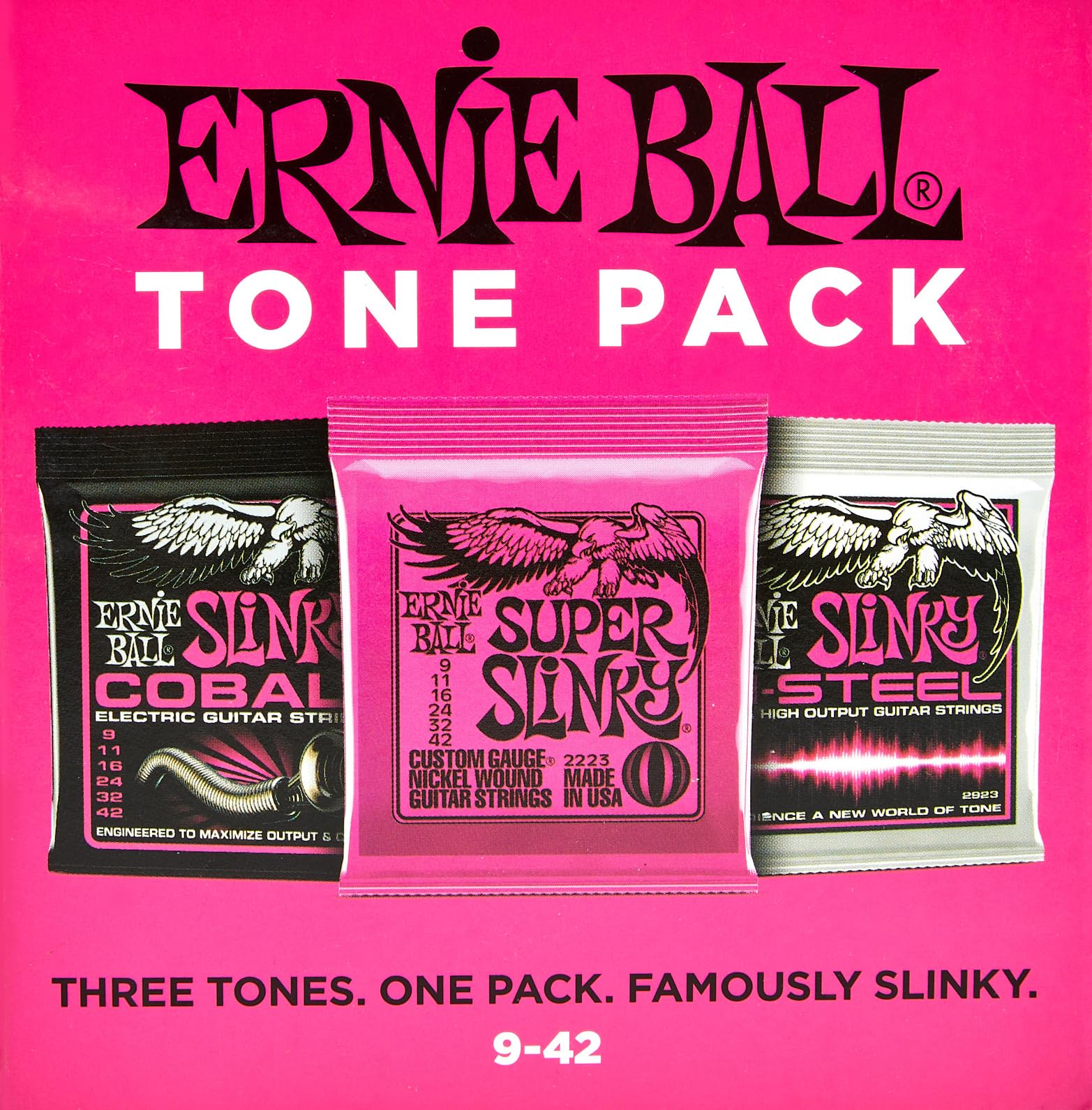 Ernie Ball Super Slinky Electric Guitar Strings 9-42 Gauge - Nickel Wound for Bright Tone & Longevity (Pack of 3) | Perfect for Rock, Blues & Studio Recording