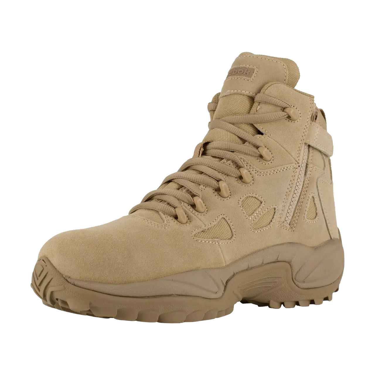 Rapid Response RB 6-Inch Composite Toe Side Zip Military Work Boots - Desert Tan - Safety Footwear for Construction, Tactical & Outdoor Work