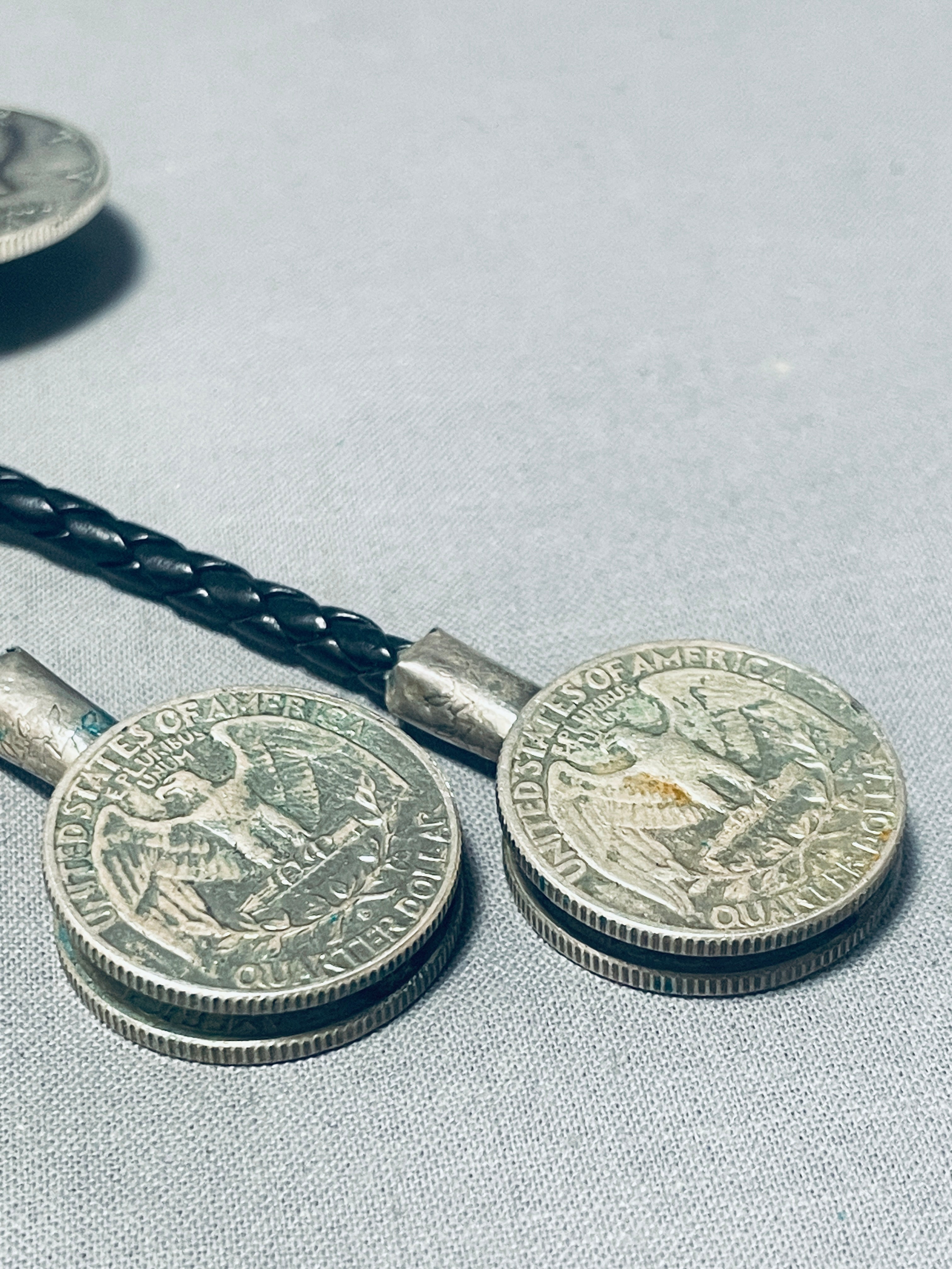 Vintage Navajo Spiderweb Turquoise Sterling Silver Bolo Tie - 107g Handcrafted Native American Jewelry for Western Wear & Cowboy Fashion