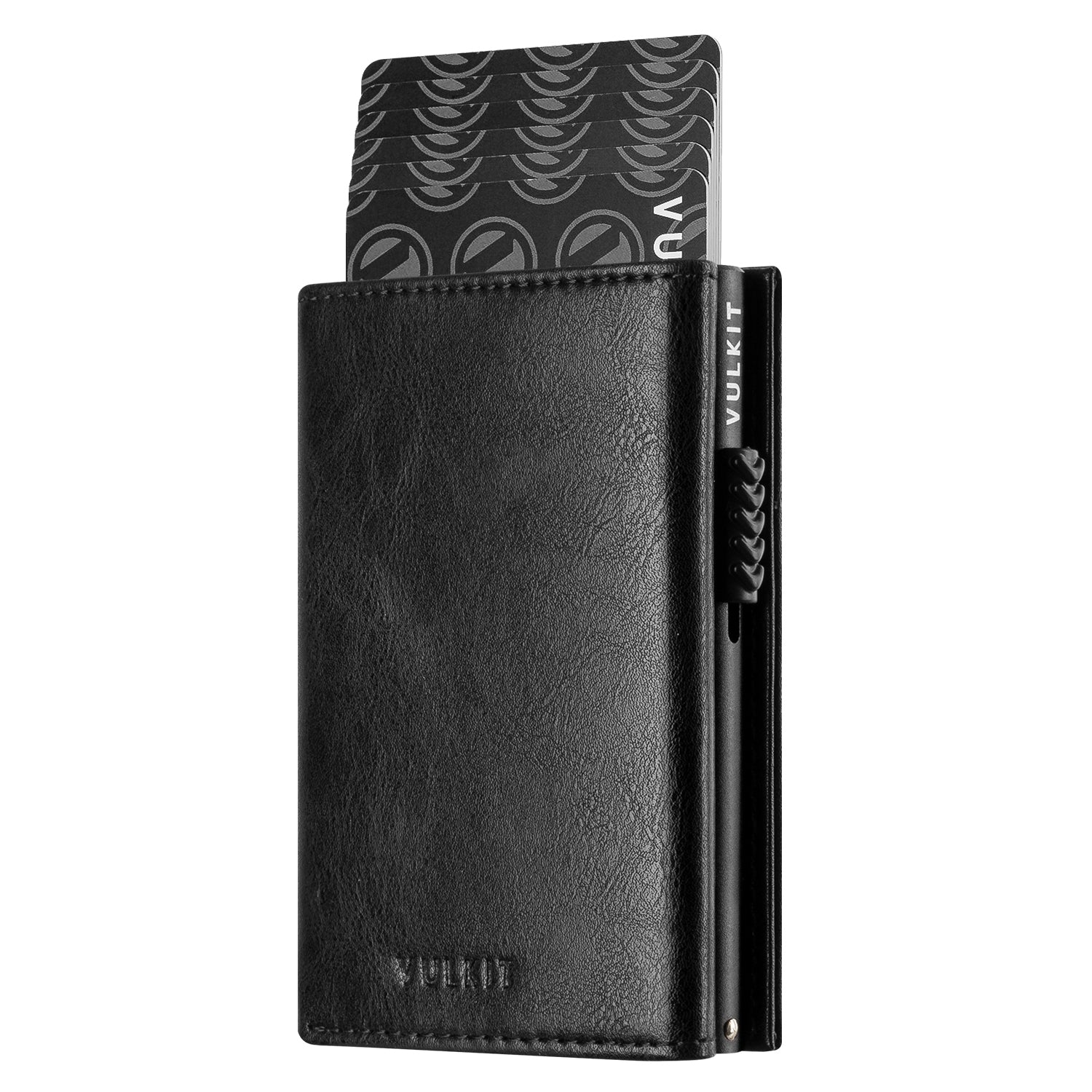 VC302 Side Slider Tri-Fold Wallet with Magnetic Strip Closure & Back Zipper Pocket - Slim RFID Blocking Leather Wallet for Men - Perfect for Business, Travel & Everyday Use
