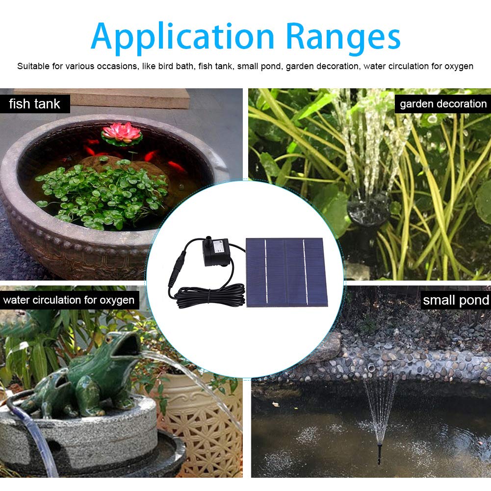 Solar Fountain Pump for Bird Bath, Fish Tank, Pond & Garden - Outdoor Solar Powered Water Pump with Aerator - Perfect for Backyard, Patio & Small Water Features (1Pcs)