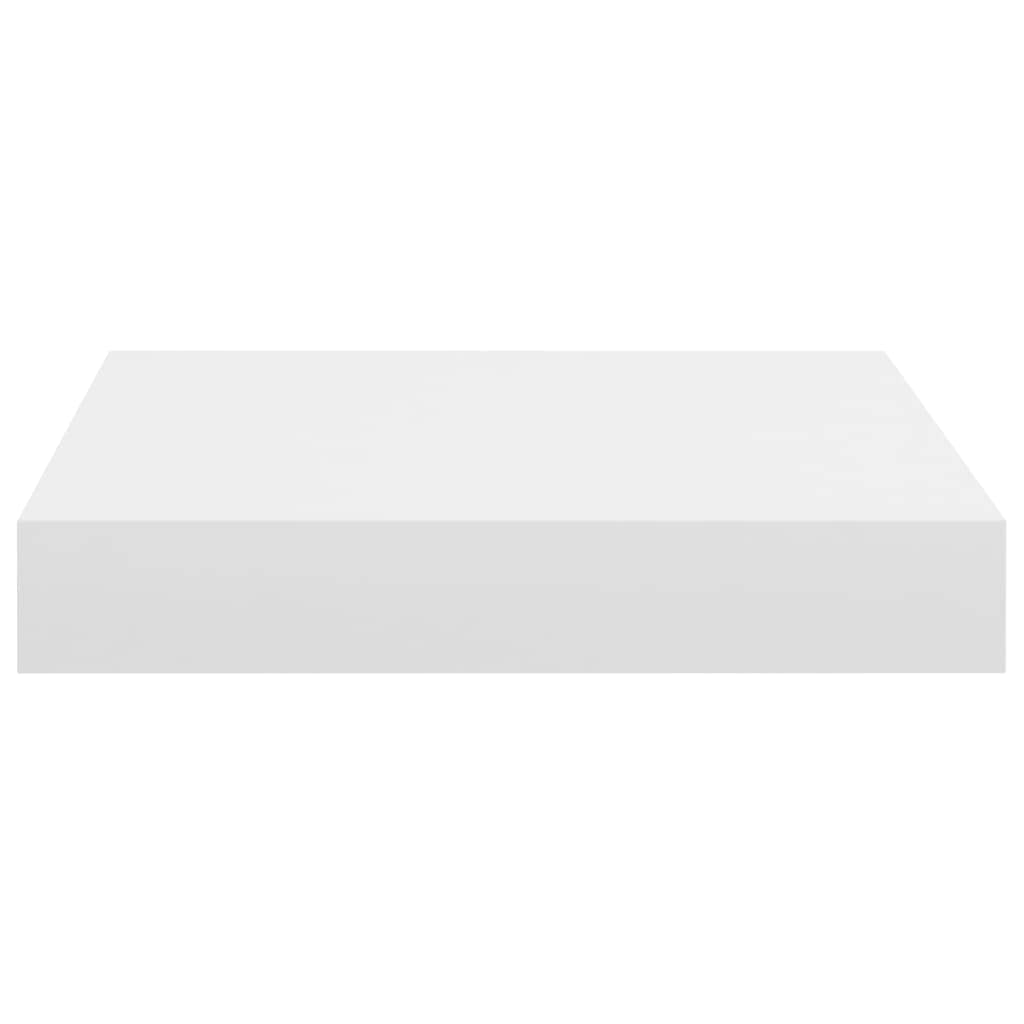 Modern Floating Wall Shelves Set of 2 - White MDF Decorative Ledge Shelf 9.1