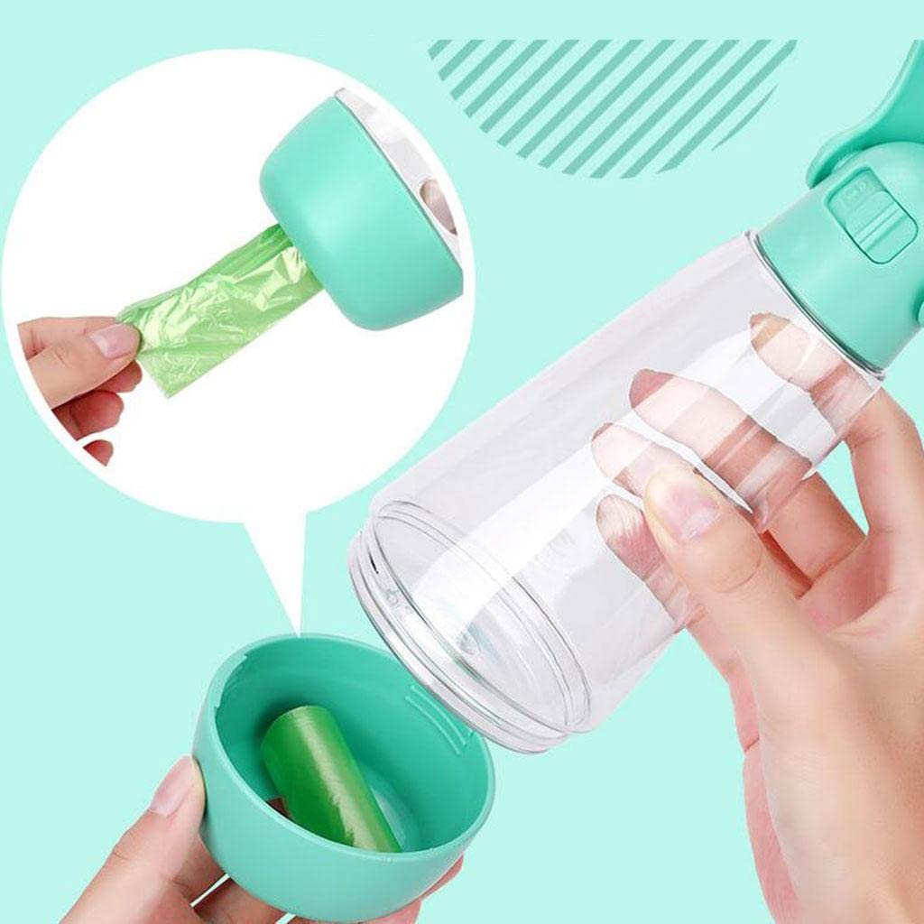 Enakshi Portable Pet Water Bottle with Cup & Tray - Pink Dog & Cat Water Dispenser for Outdoor Hiking, Travel, Camping | Pet Supplies | Dog & Cat Accessories | Dishes, Feeders & Fountains | Perfect for Walks, Parks & Road Trips