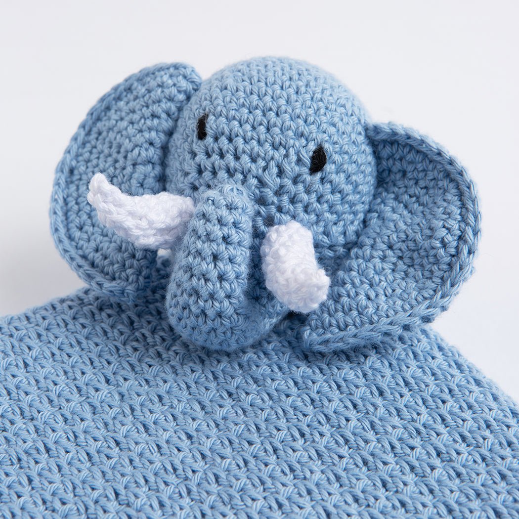 Roy The Elephant Baby Comforter Crochet Kit - Handmade Soft Plush Toy for Newborns & Toddlers | Perfect for Nursery Decor, Baby Shower Gifts, and Soothing Comfort