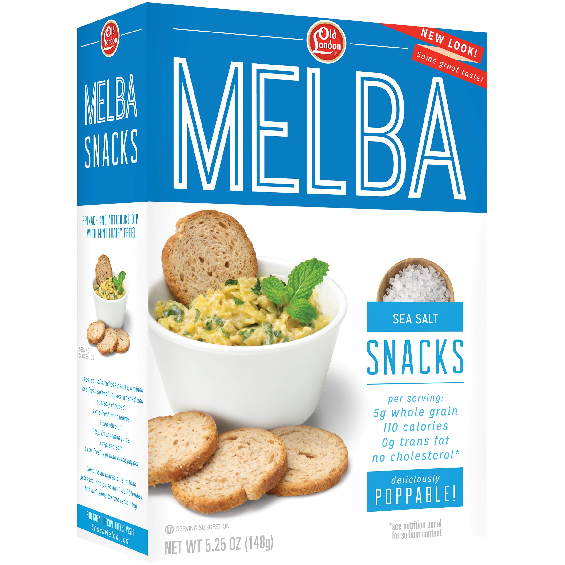Old London Melba Snacks Sea Salt 5.25oz (12 Pack) - Perfect for Parties & Snacking