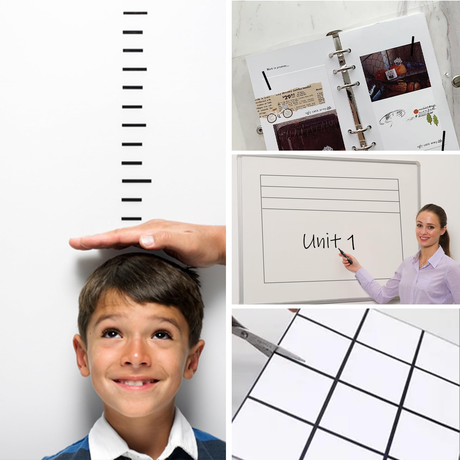 Utron 12 Rolls Whiteboard Tape - 3mm Thin Black Dry Erase Pinstripe Tape for Electrical Marking, DIY Art & Crafts - Perfect for Office Whiteboards, Classroom Projects & Home Organization