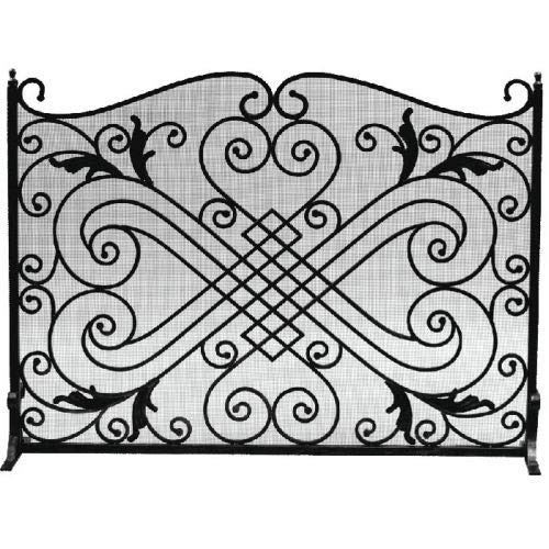 Black Wrought Iron Arched Panel Screen - 33 Inch Room Divider for Home Decor, Garden Partition & Indoor Privacy Screen