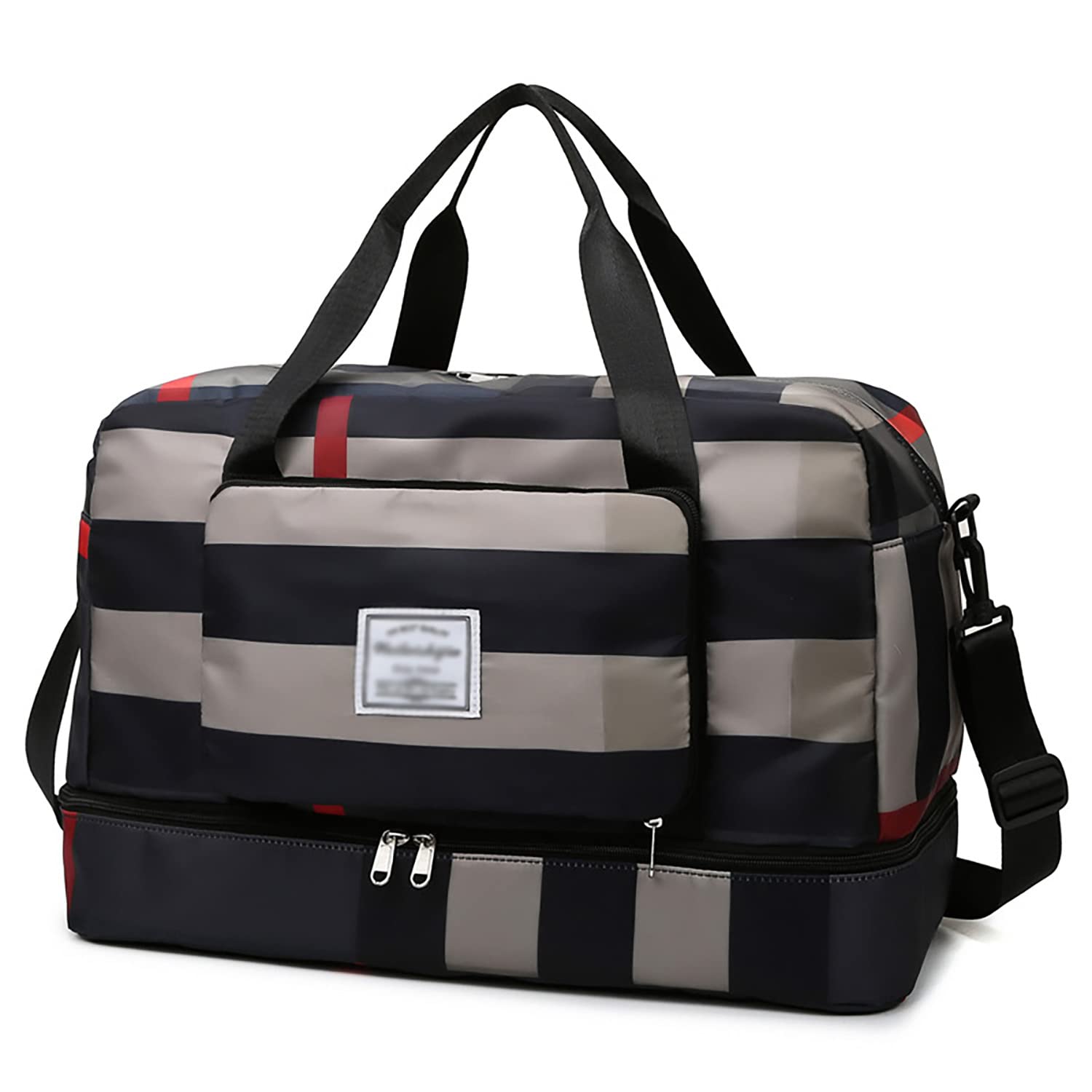 Foldable Wet/Dry Travel Bag - Large Capacity Waterproof Folding Duffel for Gym, Beach & Weekend Trips (Black) | Perfect for Sports Gear, Swimwear & Outdoor Adventures