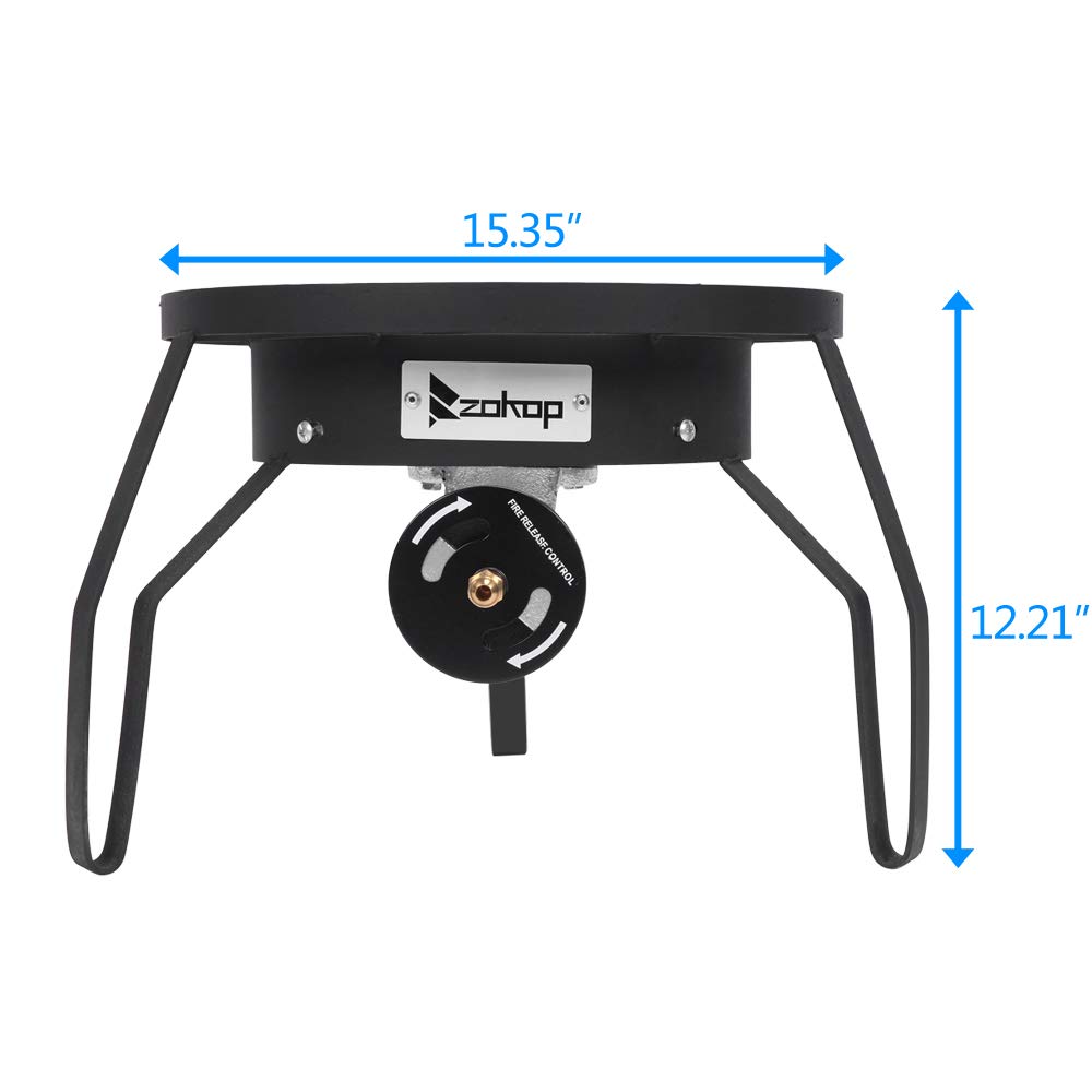High Pressure Portable Propane Burner Stove - Outdoor Gas Cooker with Detachable Legs for Camping, RV, Backpacking & Patio Cooking | Durable Cast Iron Construction | Perfect for Grilling, Boiling & Outdoor Food Prep