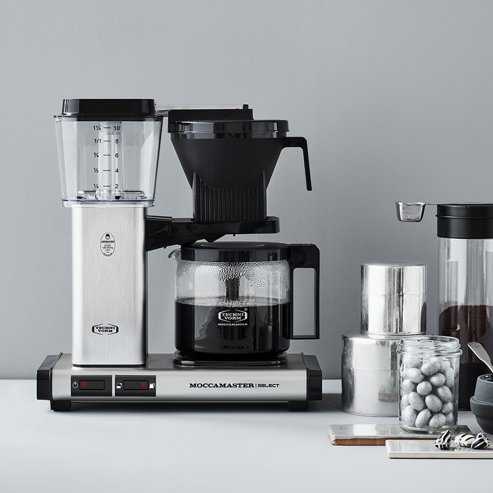 Moccamaster KBG Select Coffee Maker - 1.25L Brushed Silver Filter Coffee Machine for Home & Office Use | Perfect for Daily Brewing, Entertaining Guests & Coffee Enthusiasts