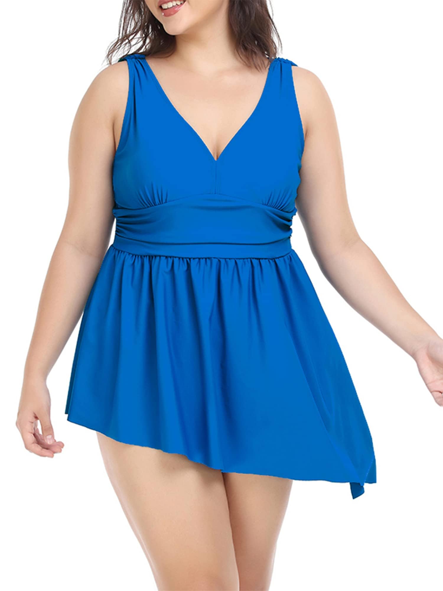 Plus Size Tummy Control One Piece Swimsuit for Women - High Waisted Boyshort Bathing Suit | Beach, Pool & Vacation Swimwear