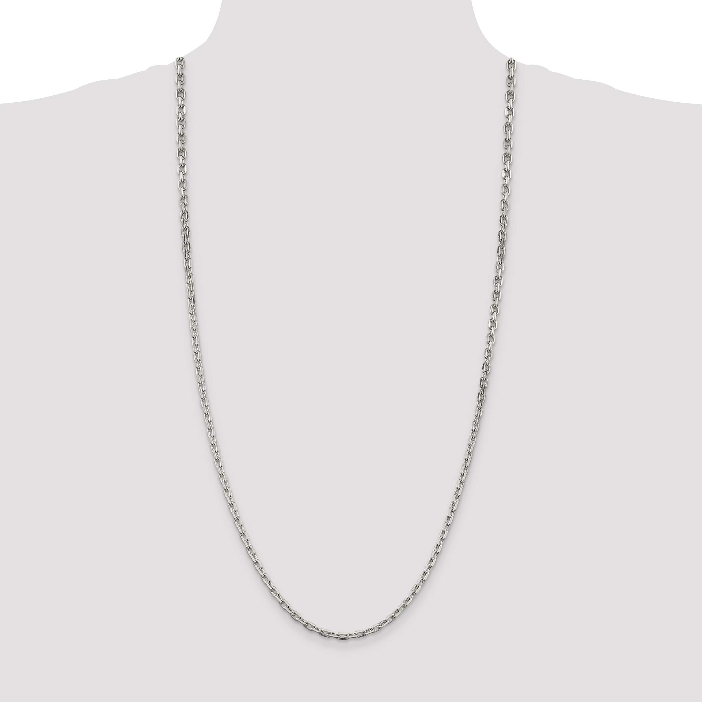IceCarats 925 Sterling Silver 3.95mm Oval Cable Chain Necklace for Women - Elegant Layering Jewelry for Everyday Wear, Date Nights & Special Occasions