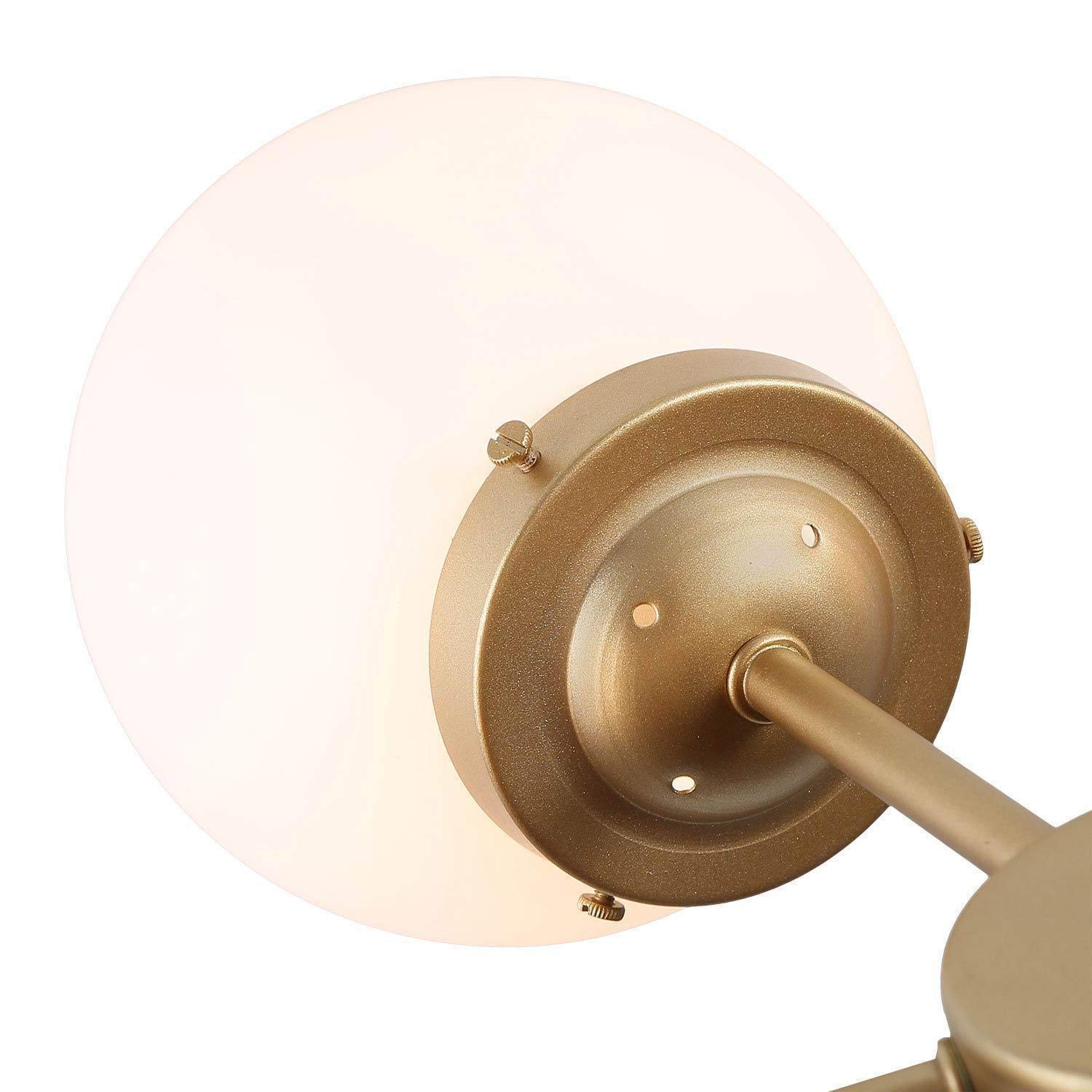 Modern Gold Chandelier Lighting Fixture - 5-Light Globe Design with Frosted Glass Shades for Dining Room, Bedroom, Foyer & Kitchen | Elegant Ceiling Light for Home Decor & Interior Design