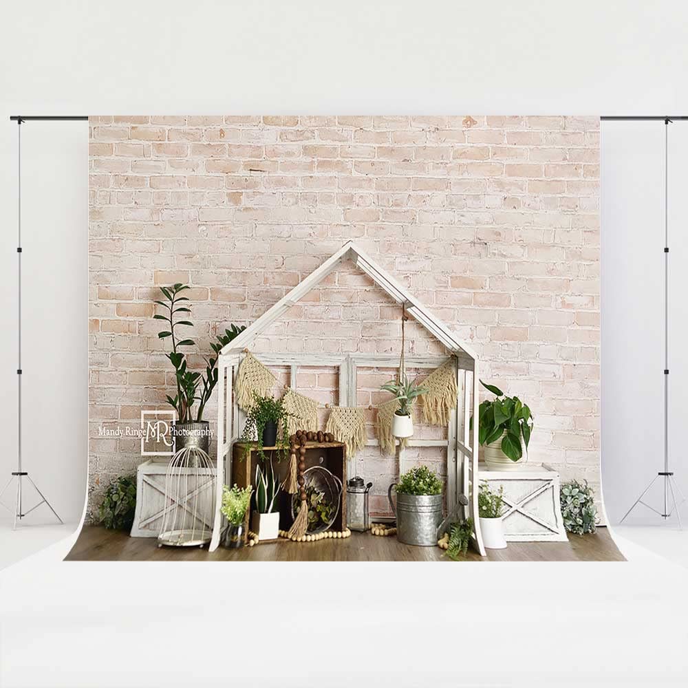 10x8ft Spring Boho Backdrop for Photography - Farmhouse & Greenhouse Style Photo Studio Props - Perfect for Weddings, Baby Showers, and Portrait Shoots