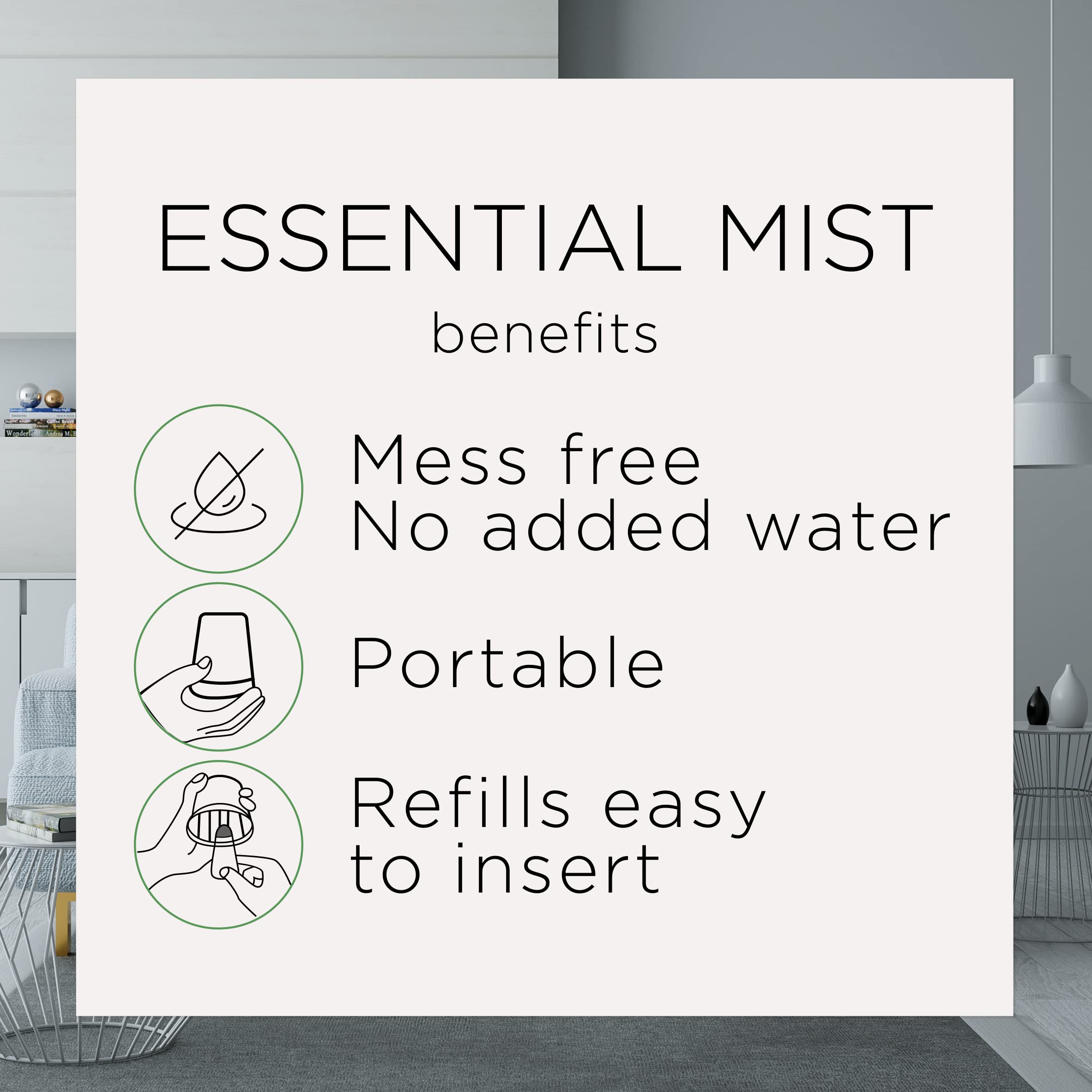 Air Wick Essential Mist Refill - Vanilla & Pink Papaya Scent (1 Count) | Essential Oil Diffuser Refill for Home, Office | Long-Lasting Air Freshener for Bathroom, Living Room & Bedroom