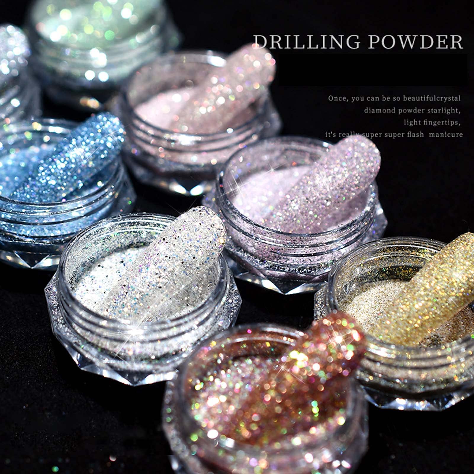 Brussel 1 Box Nail Glitter Powder - Shiny Crystal Sparkles for Manicure & Nail Art | Dipping Powder for Professional Salon & Home Nail Designs (Color #6)