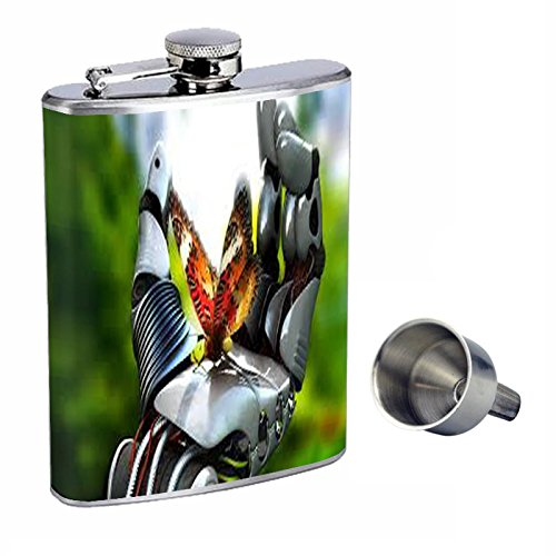Premium 8oz Stainless Steel Whiskey Flask with Free Funnel - Leakproof & Stylish Design for Outdoor Adventures, Travel & Gifts (Model D-006)