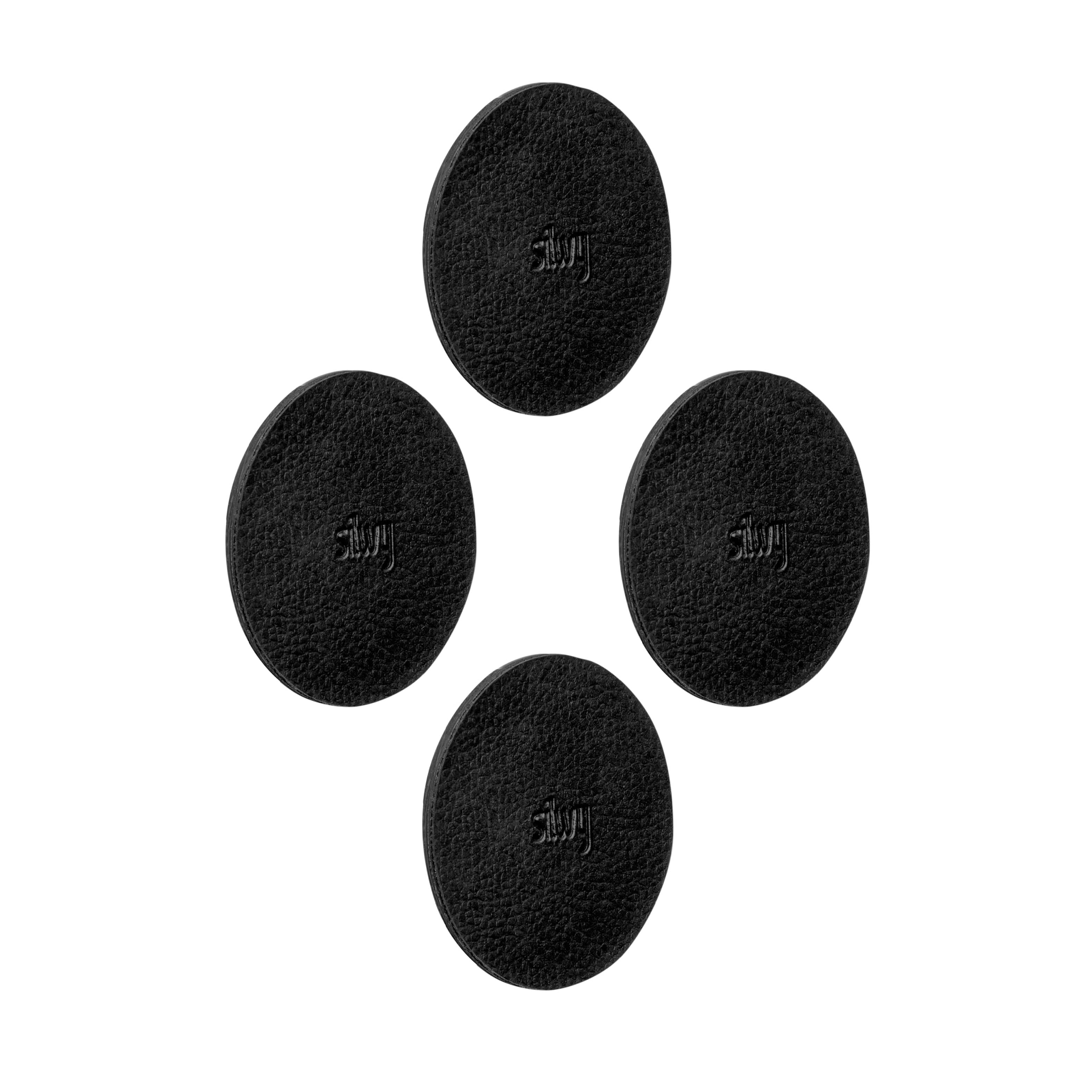 7.5cm Black Metal Nano Gel Pads - Anti-Slip, Reusable Adhesive Pads for Phone, Tablet, Laptop & Home Decor