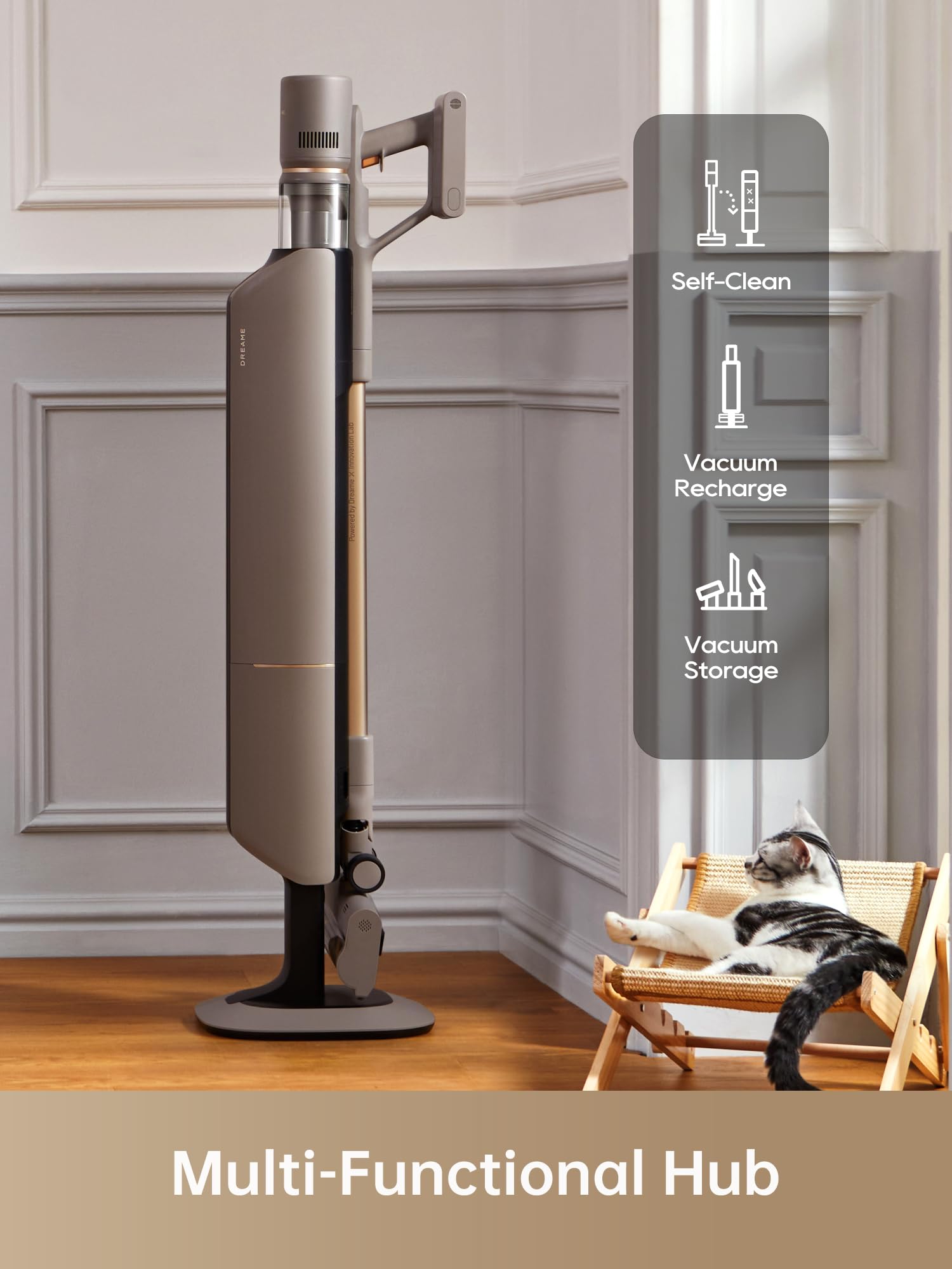 DREAME Z10 Station Cordless Vacuum Cleaner with 2.5L Auto Dust Base | Smart Stick Vacuum for Carpet, Hardwood & Tile Floors | Powerful Pet Hair Removal | Lightweight Home Cleaning for Living Room, Bedroom & Office