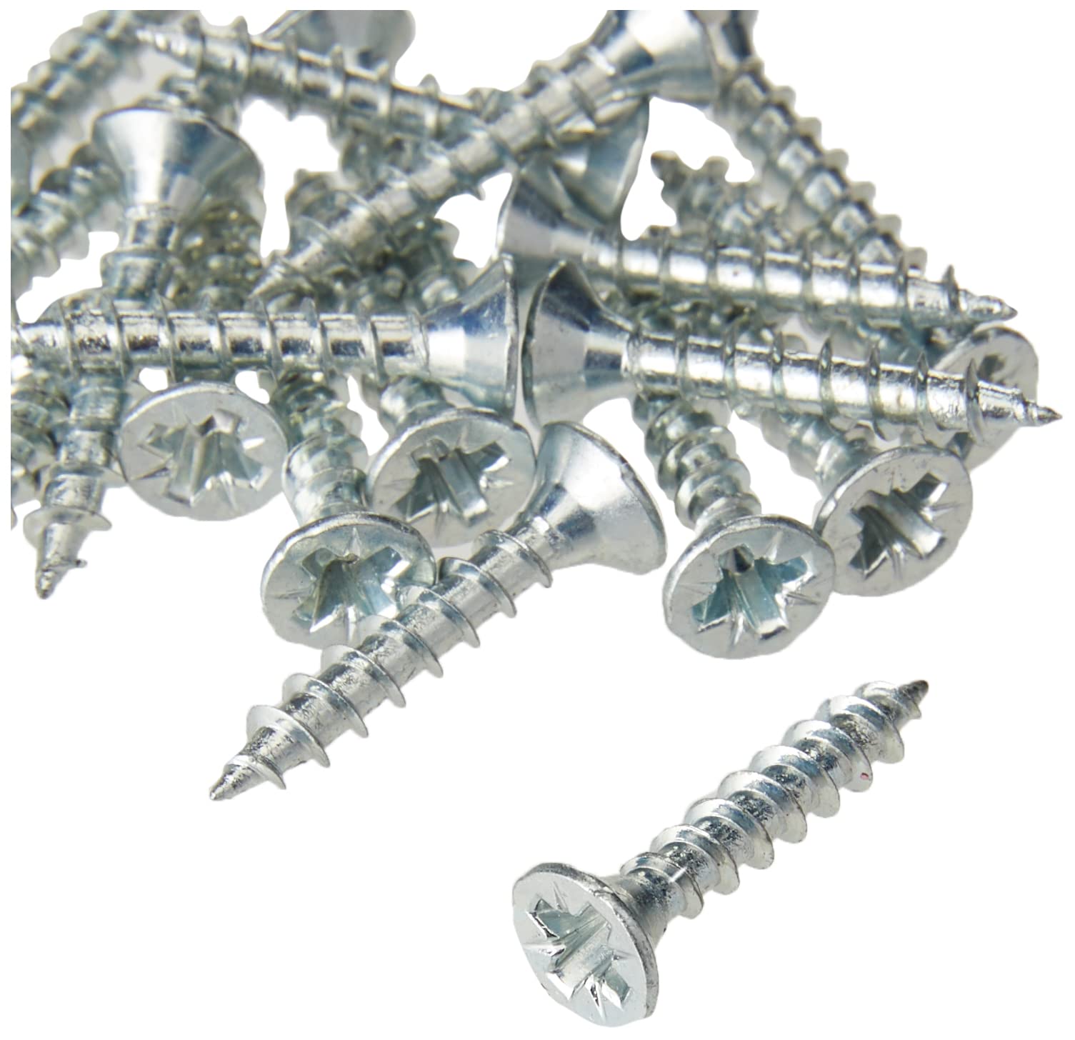 200 Pcs 3.5x20mm Zinc Coated PZ Double Countersunk Wood Screws for Chipboard & DIY Projects - Heavy Duty Construction & Furniture Assembly