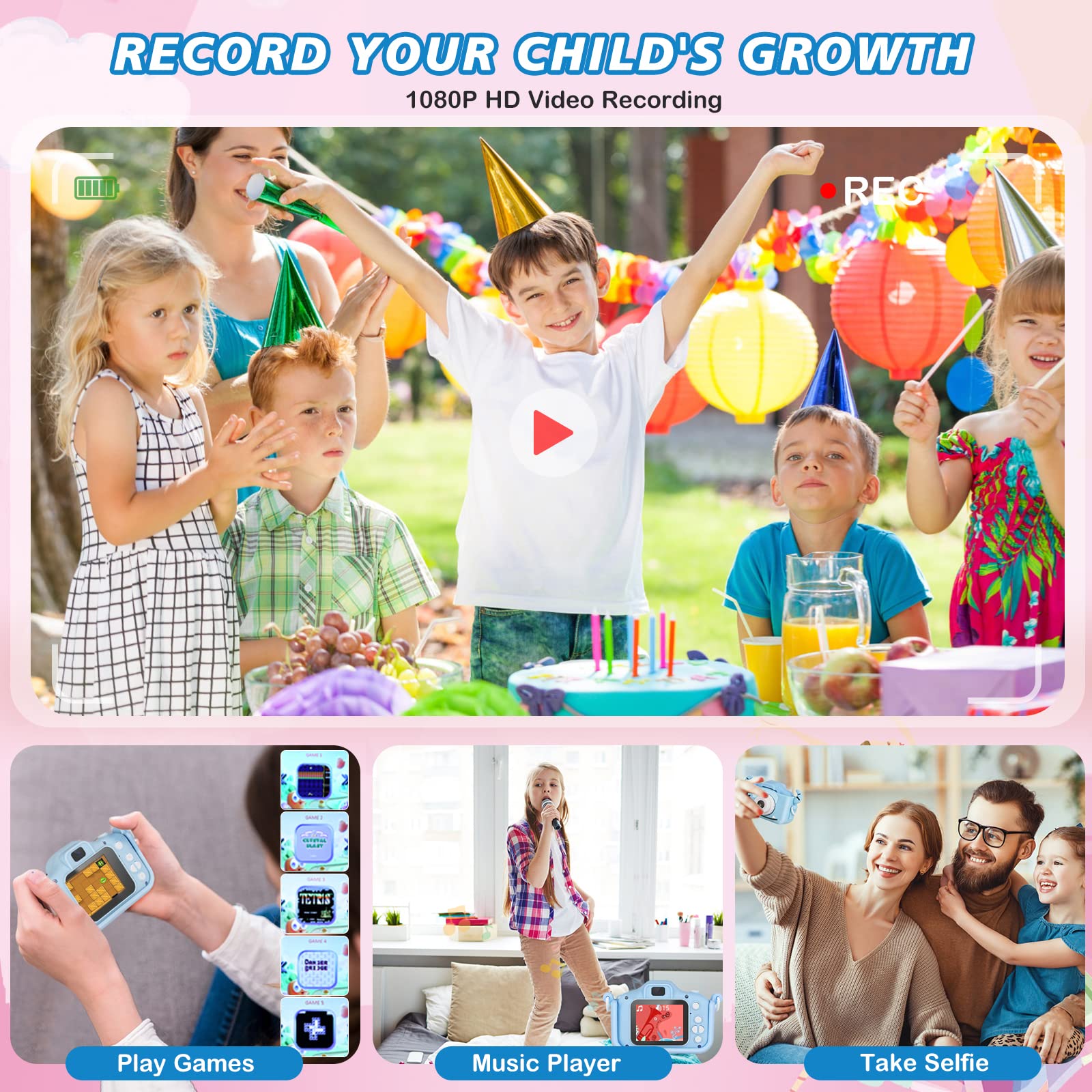 **HD Kids Digital Camera for Boys & Girls Ages 6-8 - Selfie & Video Camera with 32GB SD Card - Perfect Christmas & Birthday Gift for Toddlers - Capture Fun Moments at Parties, Travel & Family Events**