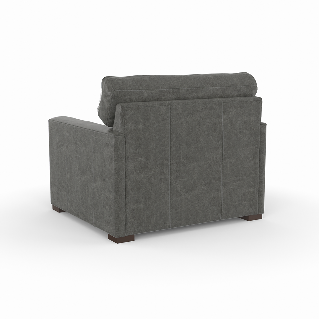 Premium Baylor Leather Chair and a Half – Oversized Comfort for Living Rooms, Offices & Reading Nooks – Genuine Leather Recliner with Padded Armrests