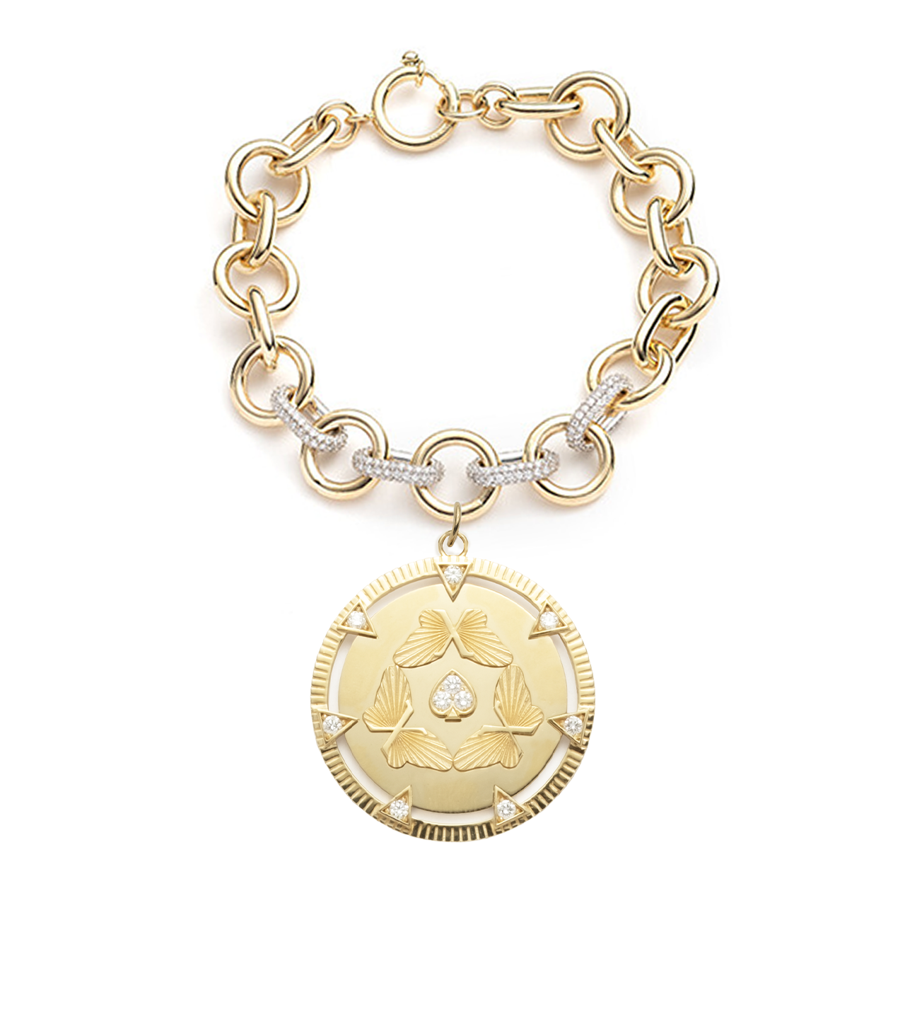 Reverie Oversized Pave Mixed Link Bracelet for Women - Elegant Fashion Jewelry Gift for Birthday, Anniversary & Special Occasions