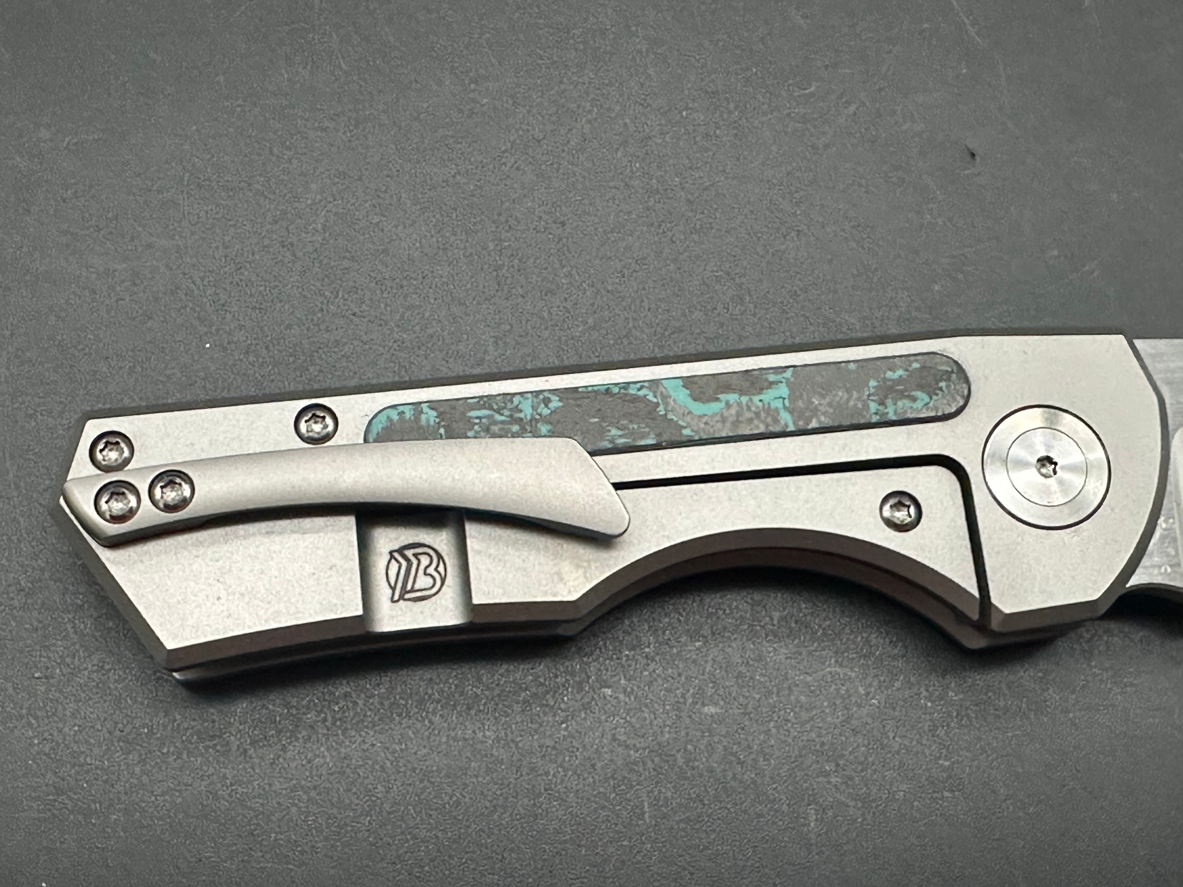 Brian Brown Yeager M V2 Titanium & Camo Carbon Fiber Knife with M390 Blade - EDC, Outdoor, Tactical, and Survival Use