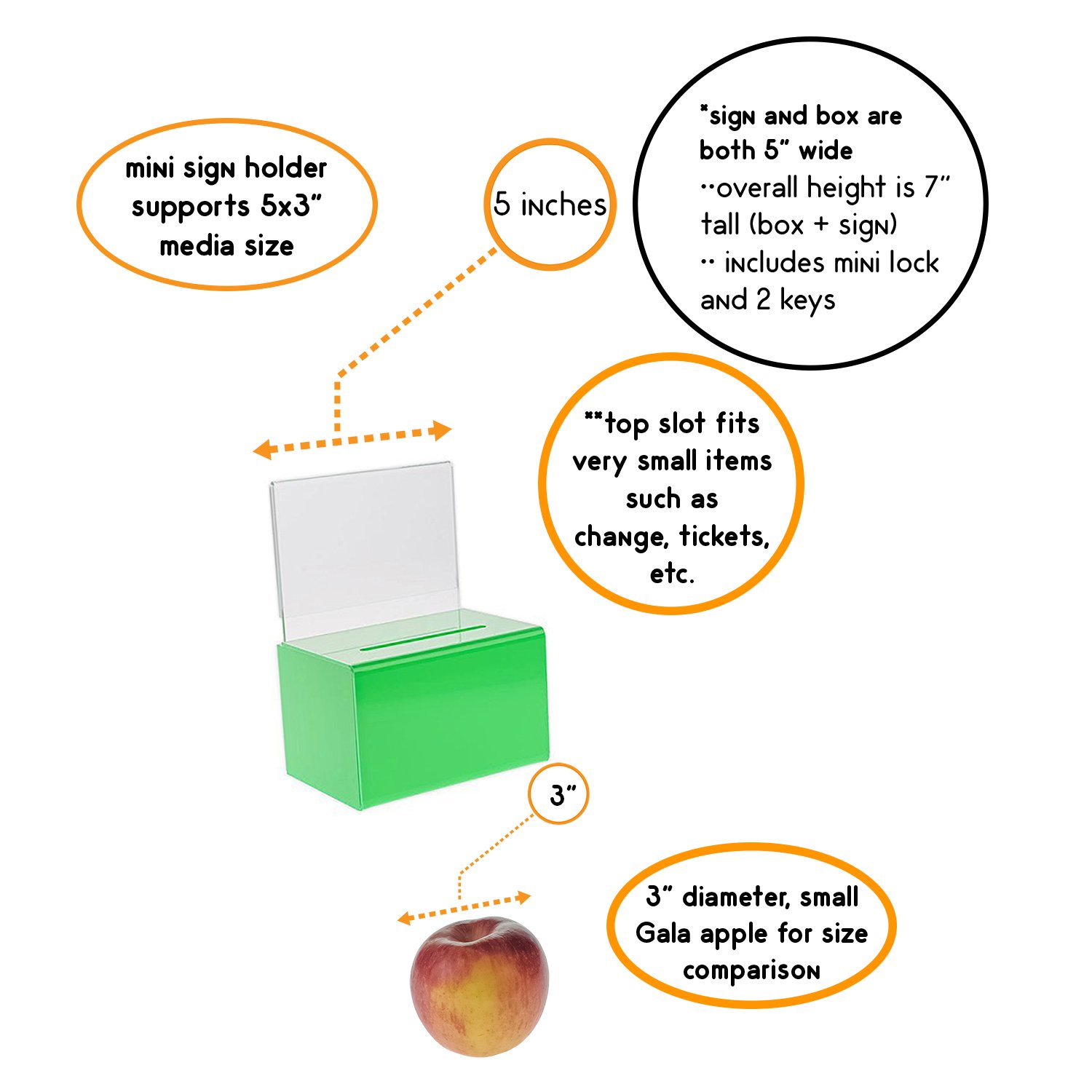 SourceOne Small Green Donation Box with Sign Holder & Lock - Secure Charity Collection Box for Churches, Schools & Fundraising Events