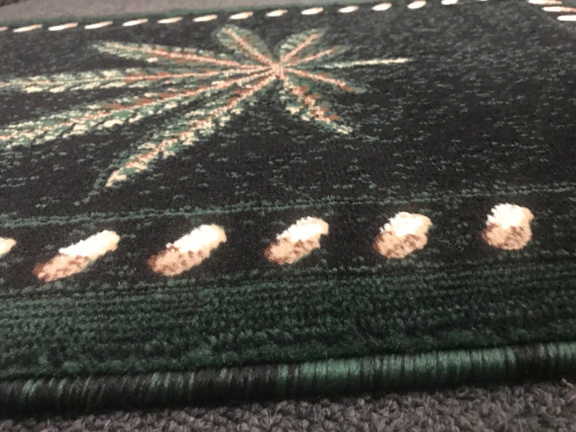 Americana Marijuana Door Mat Rug - Black & Green Design #139 (2ft x 3ft) - Non-Slip Indoor/Outdoor Welcome Mat for Porch, Patio, or Front Door