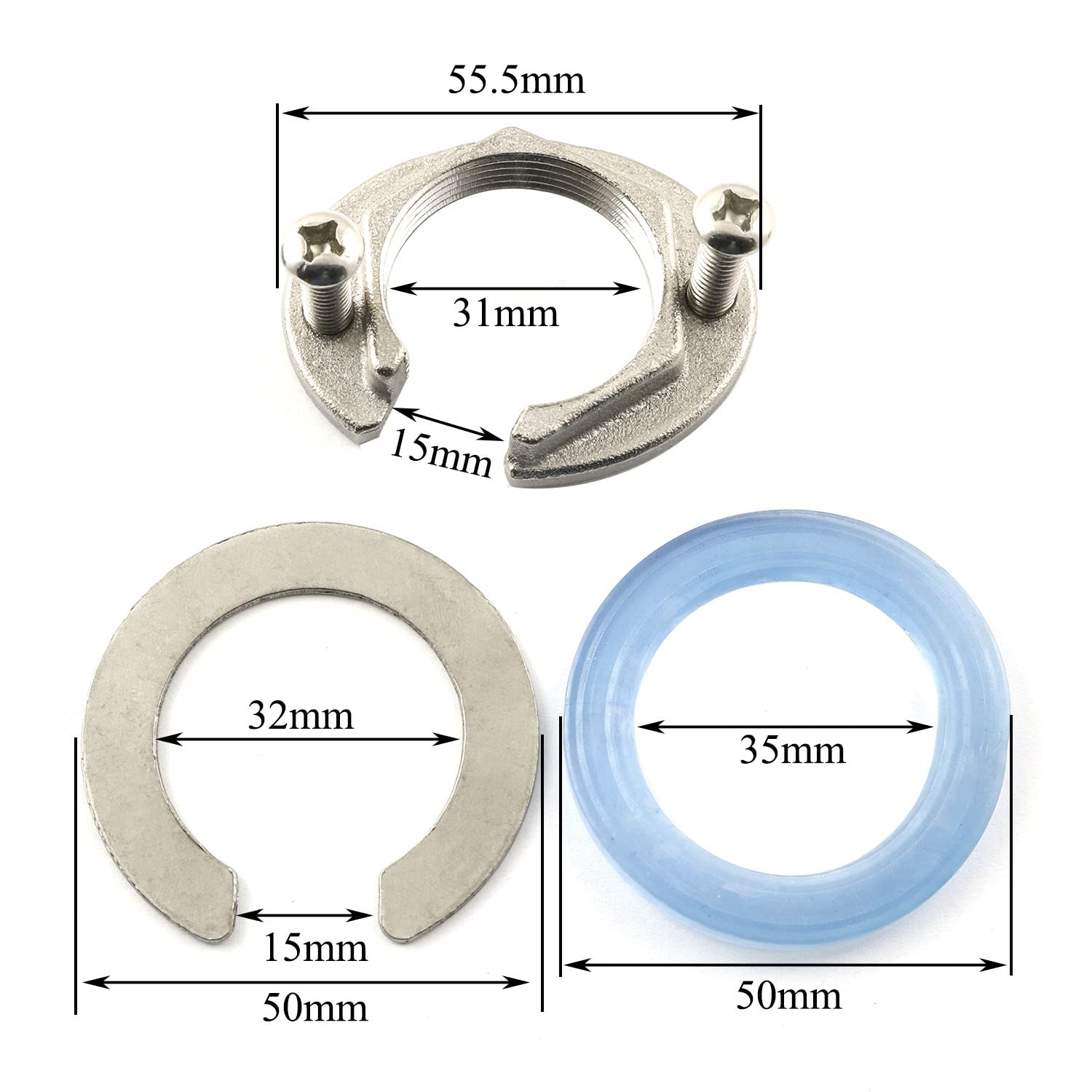 Stainless Steel Faucet Fixing Tool Set - Anti-Loosening Mounting Nut Kit for Kitchen Sink & Wash Basin - Fastening Circlip Washer Accessories (Perfect for DIY Faucet Repair & Plumbing Maintenance)