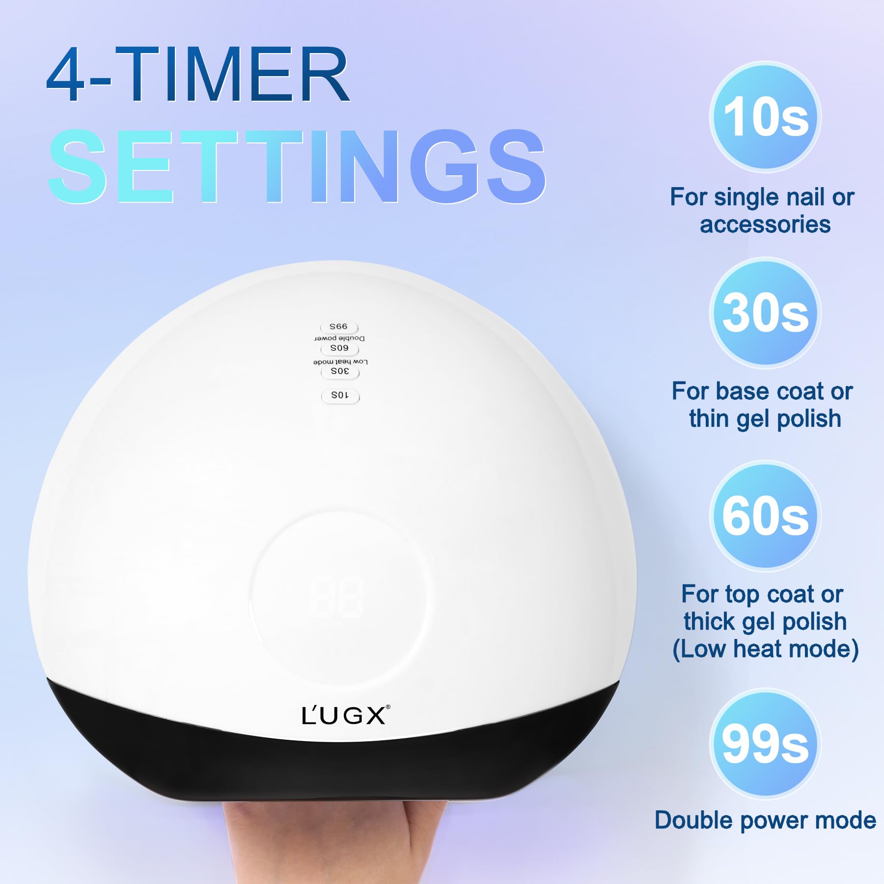 Professional Rechargeable Nail Dust Collector with UV/LED Nail Lamp - Portable Manicure Tool for Home & Salon Nail Art, Gel Polish Curing & Dust-Free Nail Care