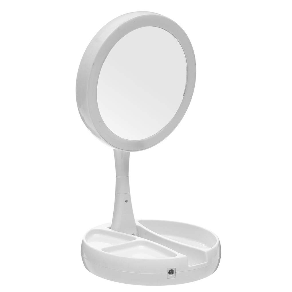 Yongse Double-Sided LED Makeup Mirror with 1x & 10x Magnification - Adjustable Brightness Vanity Mirror for Professional Makeup Application, Skincare Routine, and Precise Eyebrow Shaping at Home