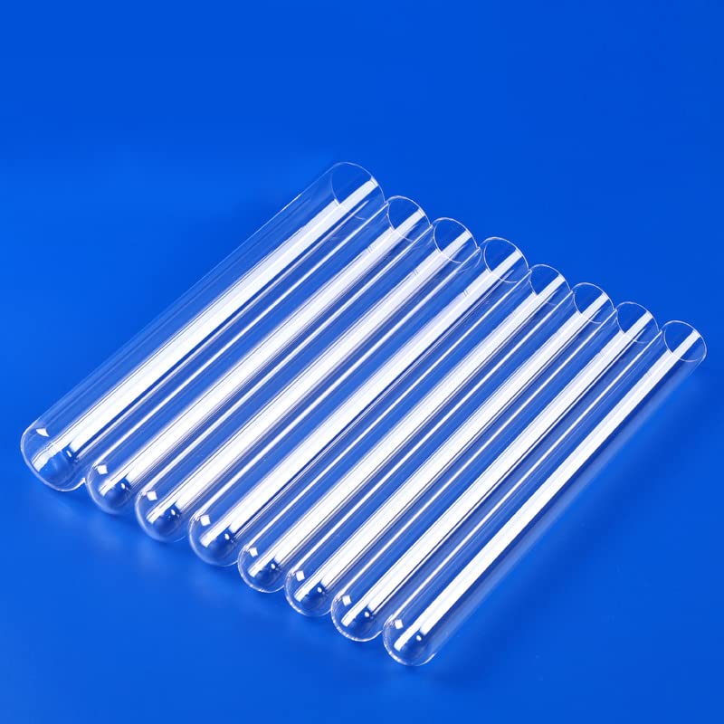 High Temperature Heating Quartz Glass Test Tube - 15-100mm (5 Pack) - Transparent Lab Glass Tube for Chemistry Experiments & Scientific Research