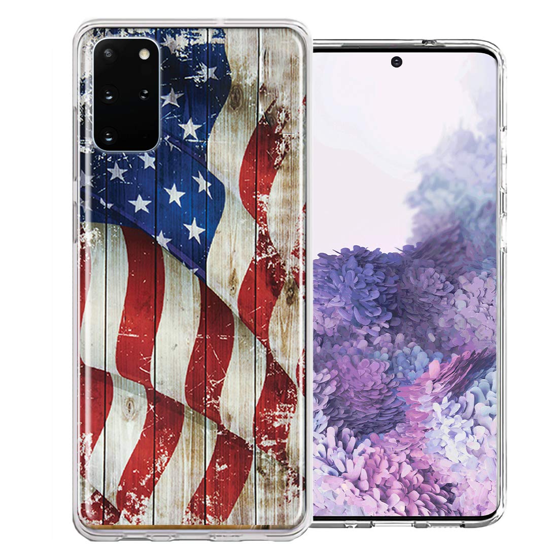 Vintage American Flag Design Double Layer Protective Case for Samsung Galaxy S20 - Durable Phone Cover for Everyday Use & Outdoor Activities