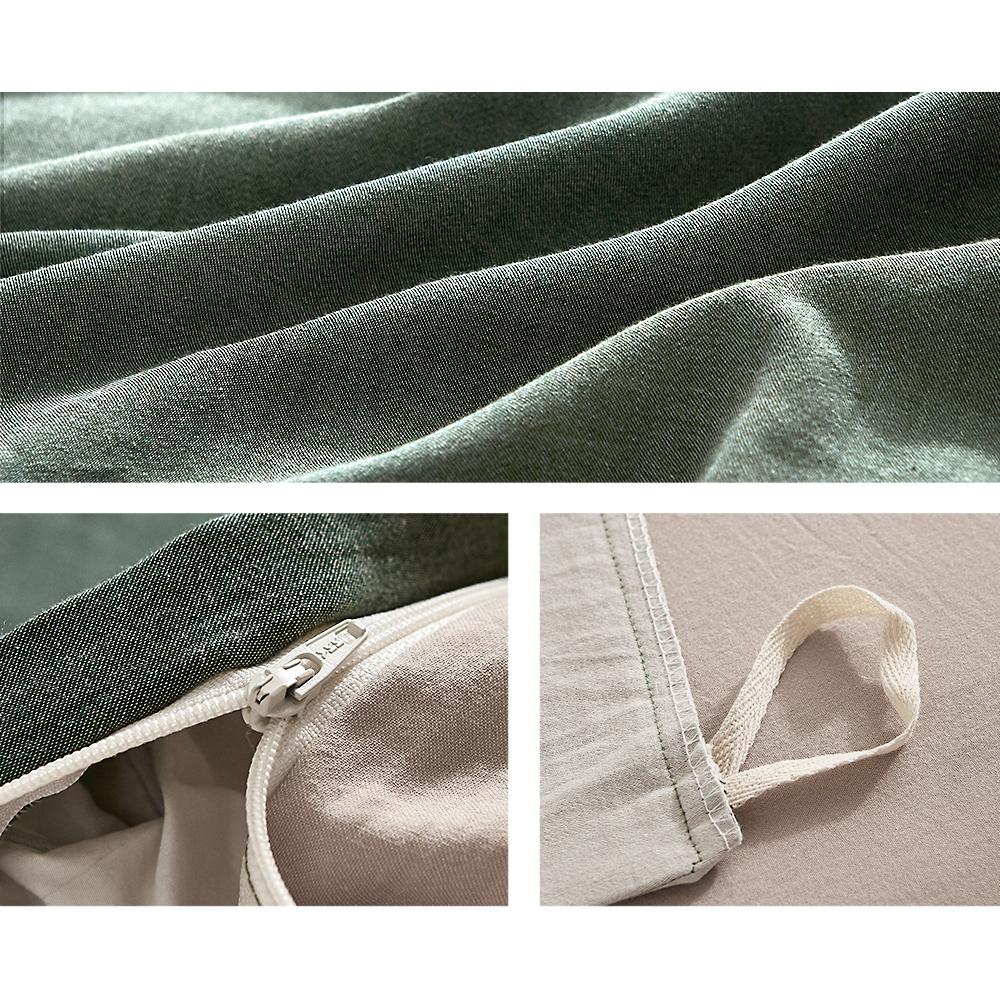 Premium 100% Cotton Sheet Set - Queen Size, Soft & Breathable Bed Sheets in Green & Beige - Perfect for Master Bedroom, Guest Room & Dorm Comfort