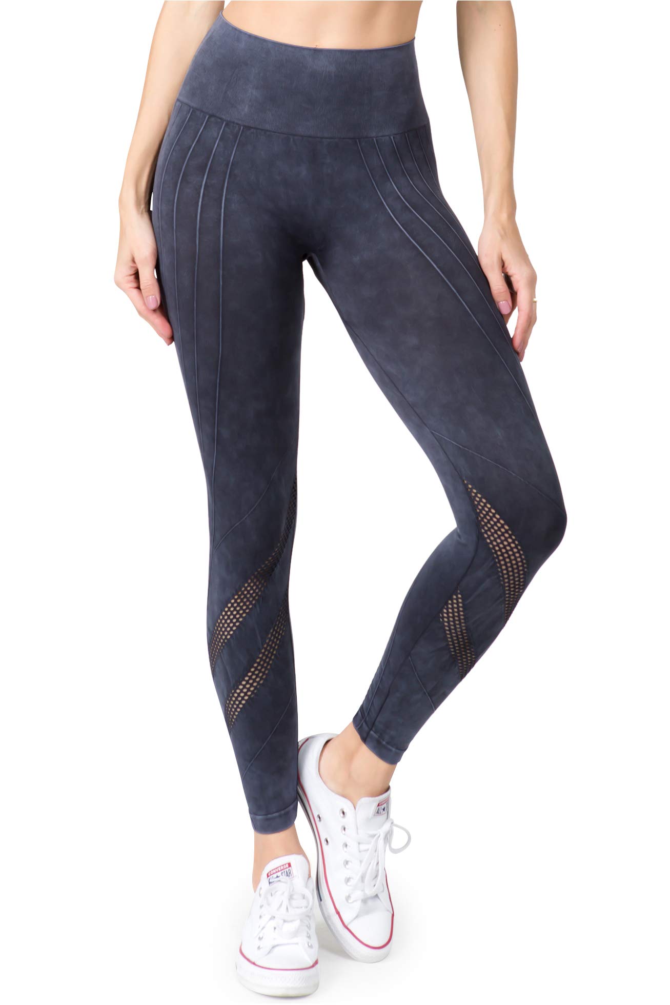 Vintage Wash High Waist Seamless Yoga Leggings for Women - Workout Tights with Comfortable Fit - Perfect for Yoga, Gym, Running & Everyday Wear