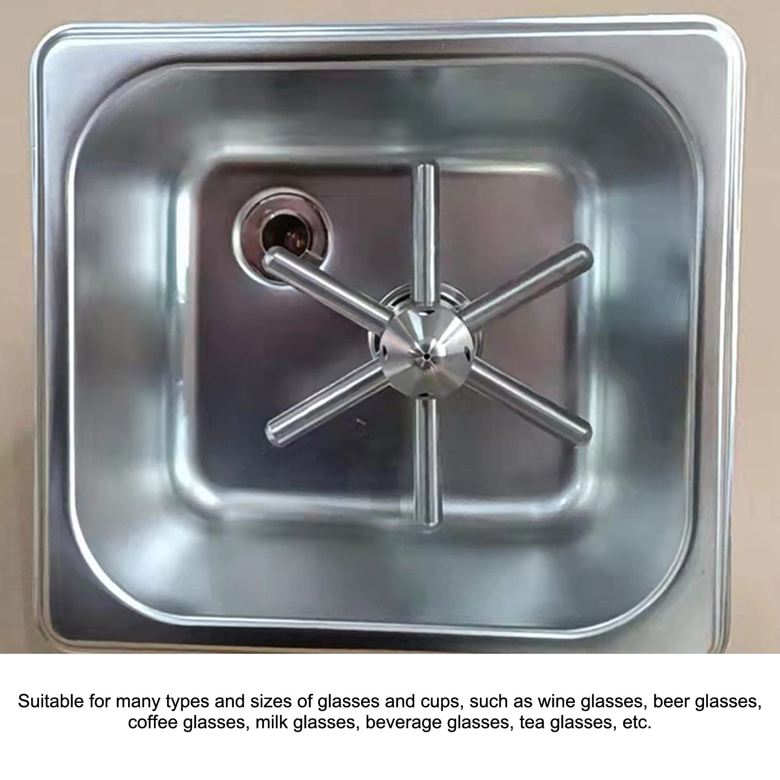 Stainless Steel Sink Glass Rinser Cup Washer - Bar, Restaurant & Coffee Shop Kitchen Sink Cleaner for Wine, Beer & Drinking Glasses - Perfect for Commercial & Home Use