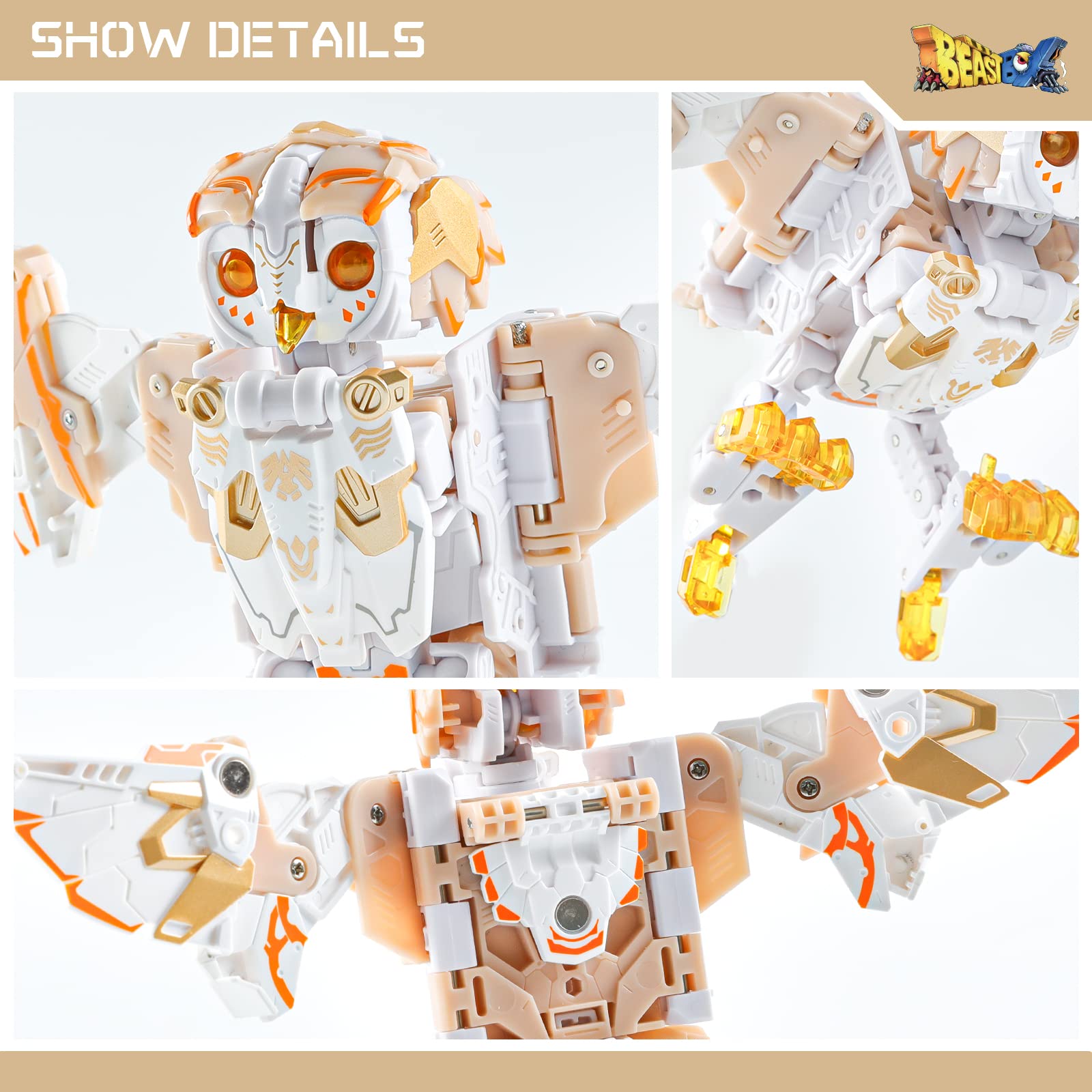 52TOYS BEASTBOX BB-41 WHITENOISE Owl Transformable Action Figure - 2.8 Inch Collectible Deformable Toy (2-in-1 Design) - Perfect Gift for Teens & Adults (Ages 15+) - Great for Birthday Parties, Collections & Display Shelves
