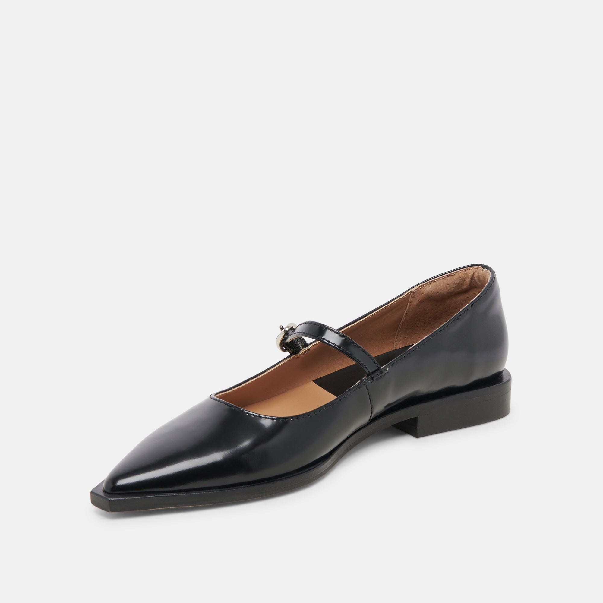 LARGO FLATS MIDNIGHT PATENT LEATHER WOMEN'S SHOES - Elegant & Comfortable Dress Flats for Work, Office, and Formal Occasions