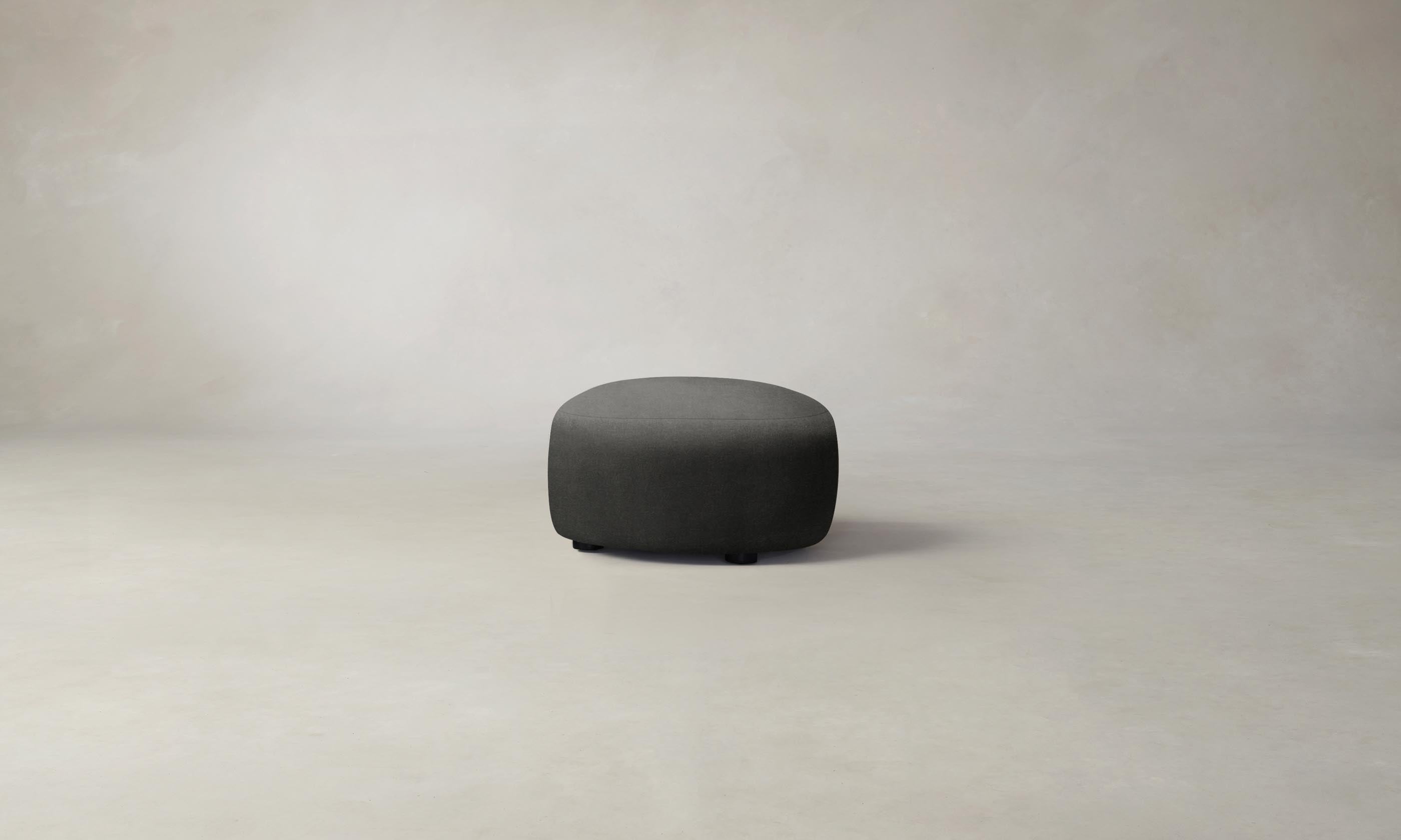 Premium Performance Velvet Slate Chelsea Ottoman - Stylish Footrest & Accent Chair for Living Room, Bedroom, or Office